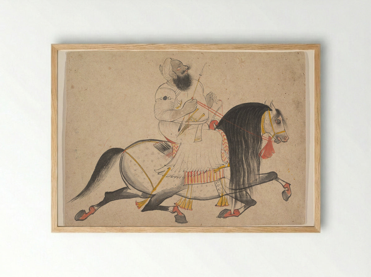 Equestrian Portrait of a Noble - Bakhta - Framed Print Wood