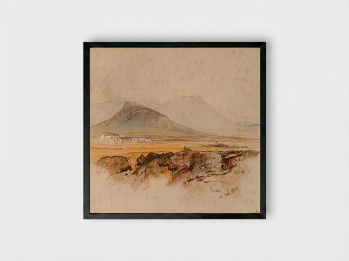 Eretria, Euboea, Greece - Edward Lear - Framed Print Black