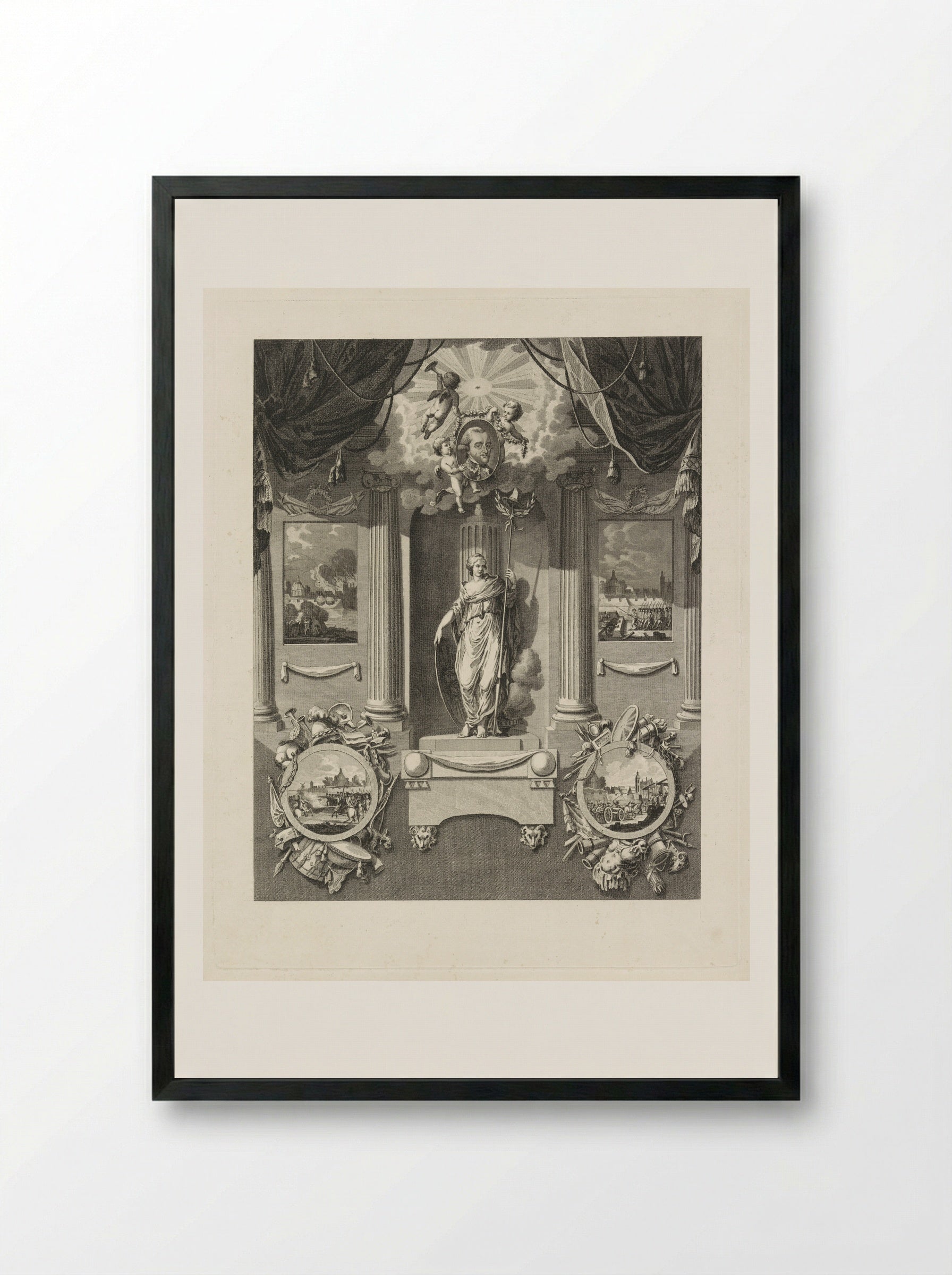 Erezuil voor luitenant-generaal Carel Baron van Boetzelaer - Cornelis Brouwer - Framed Print Black