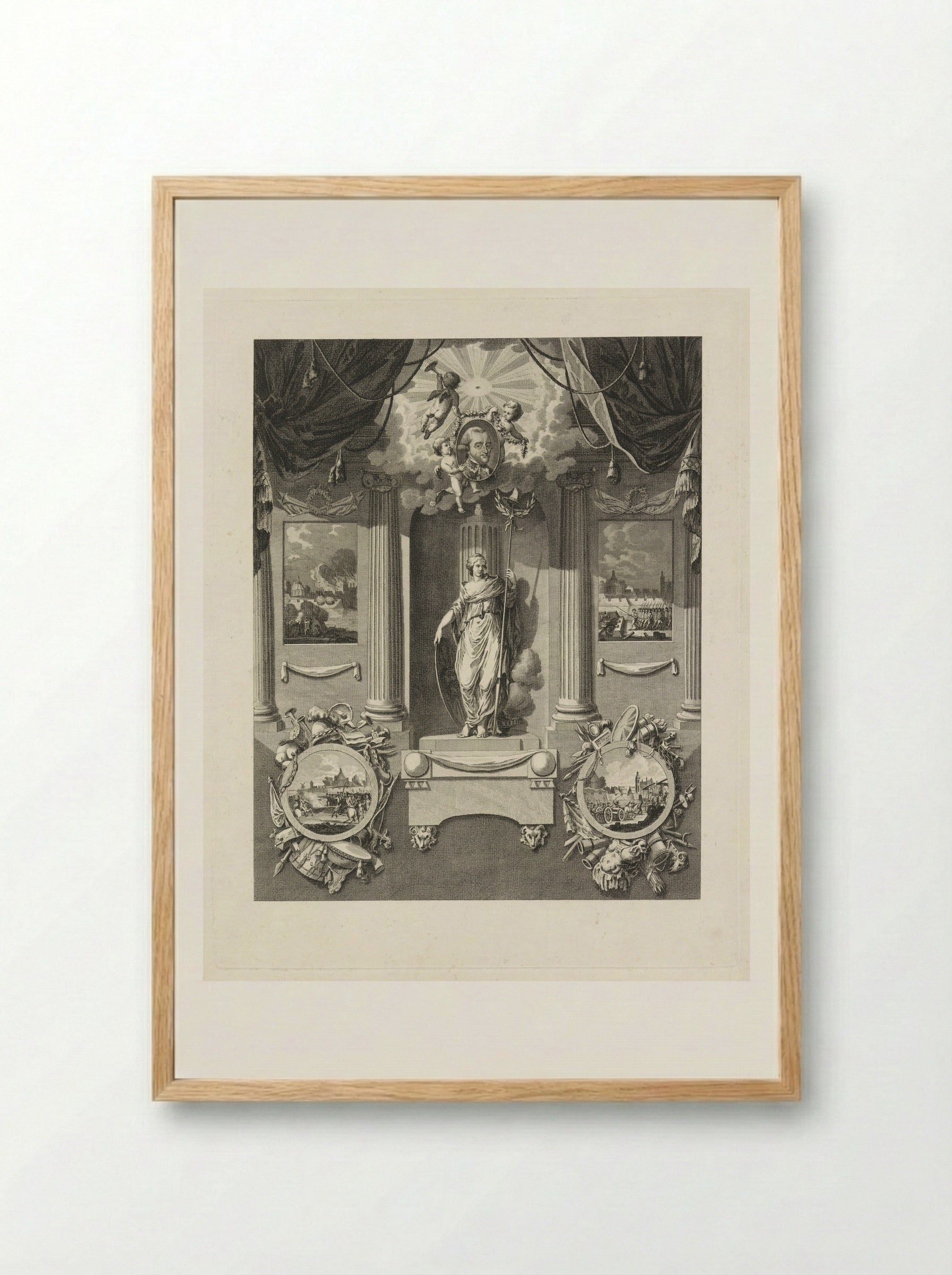 Erezuil voor luitenant-generaal Carel Baron van Boetzelaer - Cornelis Brouwer - Framed Print Wood