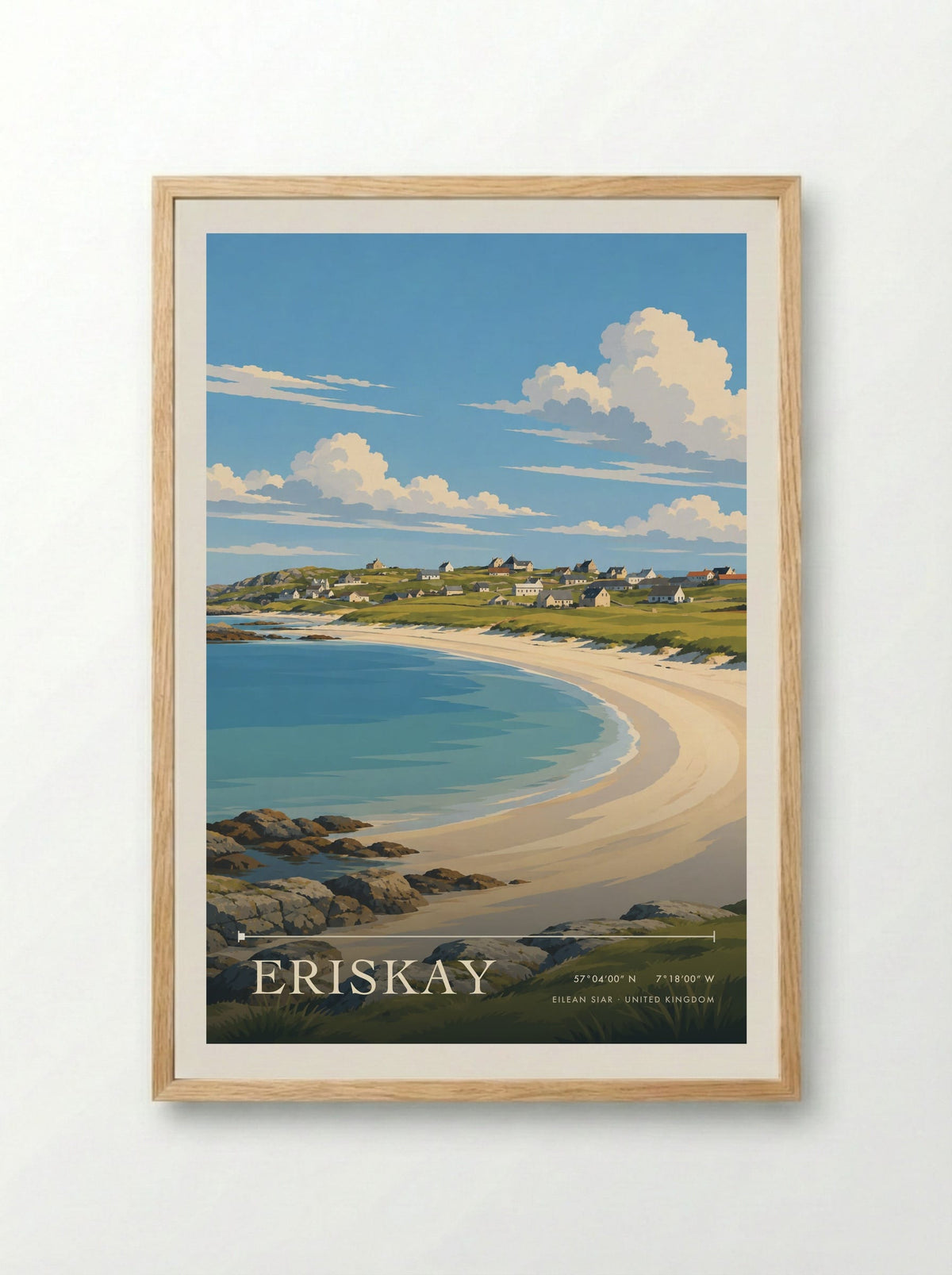 Eriskay, Eilean Siar | Travel Poster - Framed Print Wood