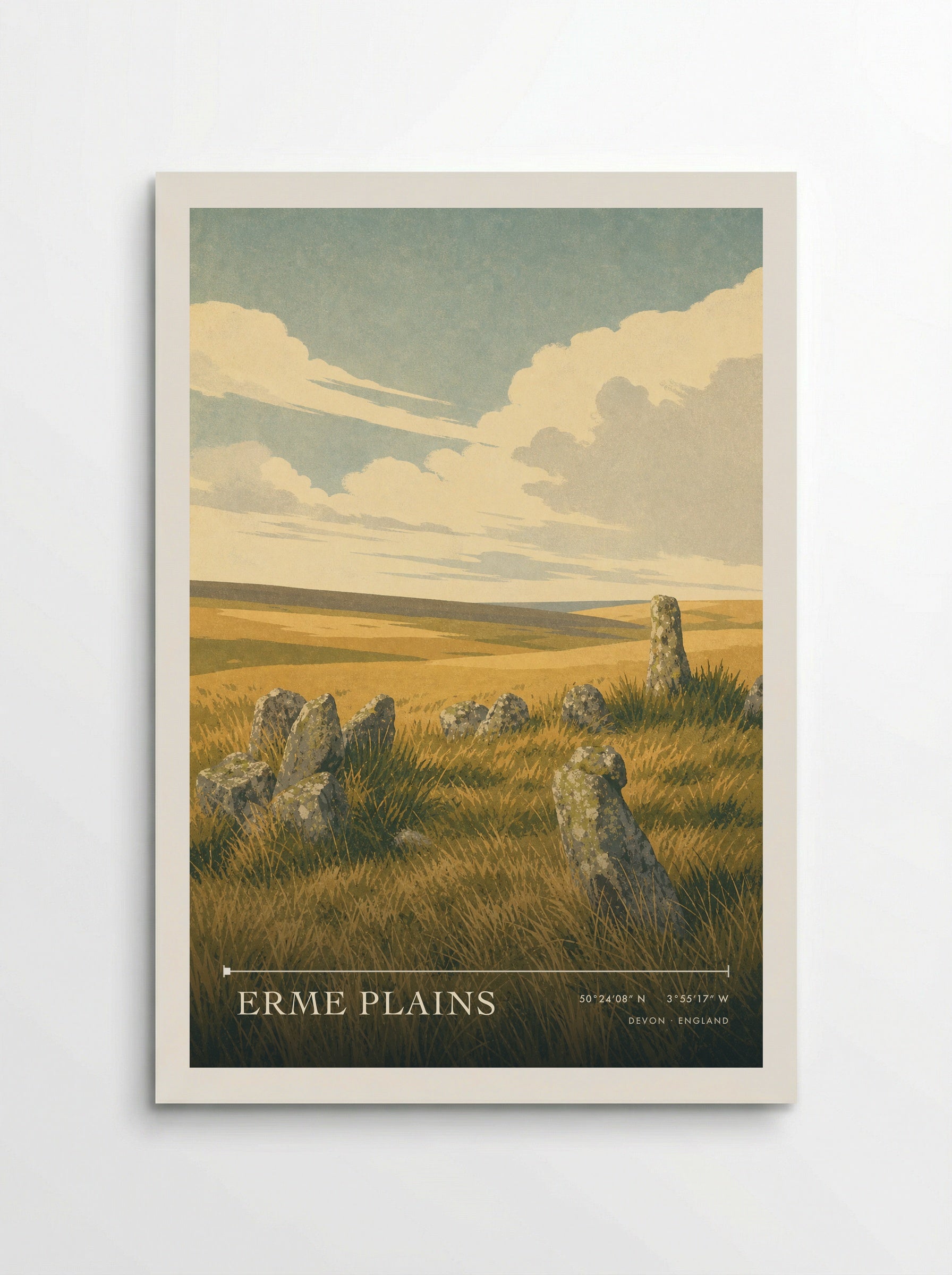 Erme Plains Devon England Travel Poster - Poster