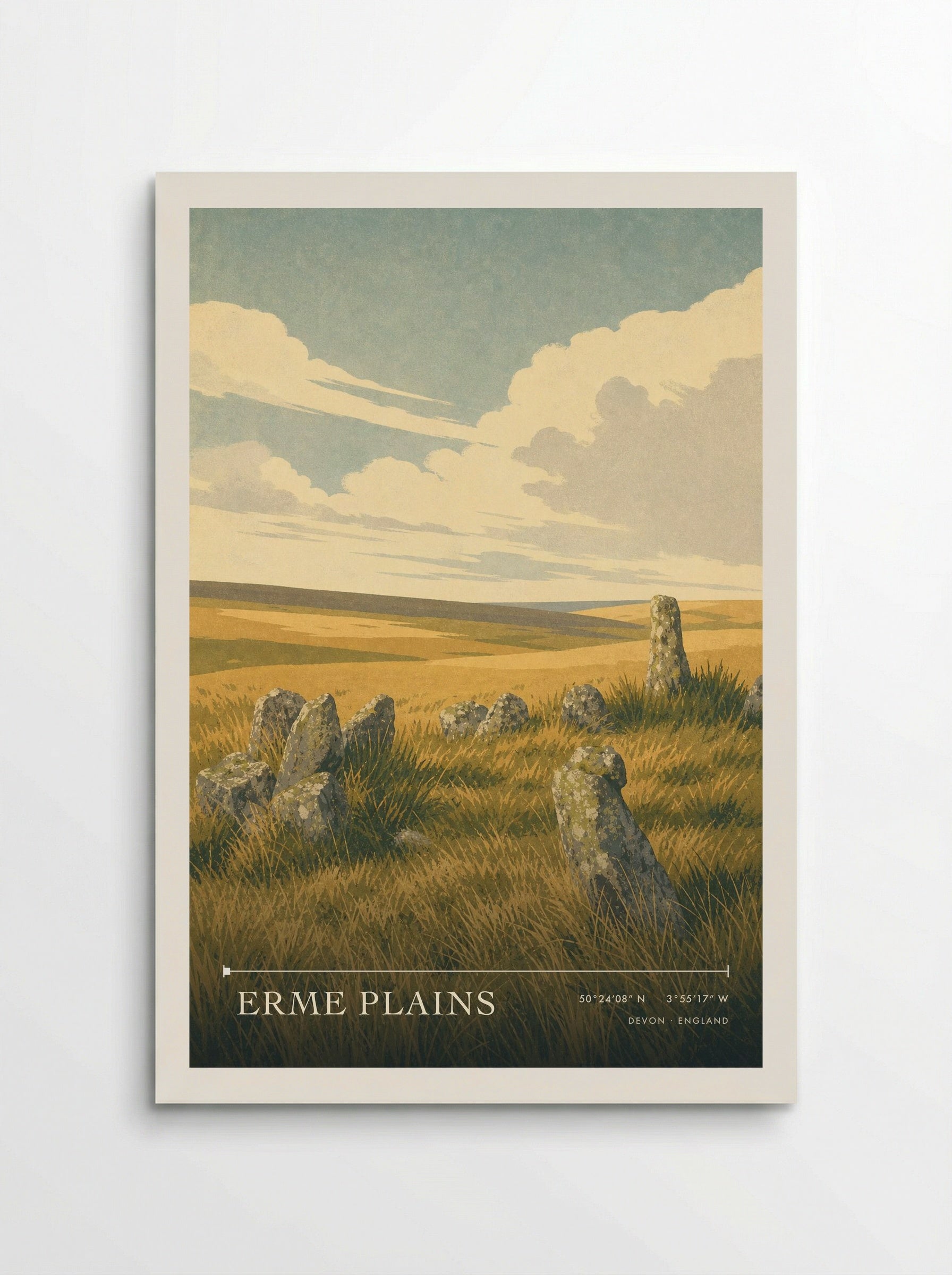 Erme Plains Devon England Travel Poster - Poster