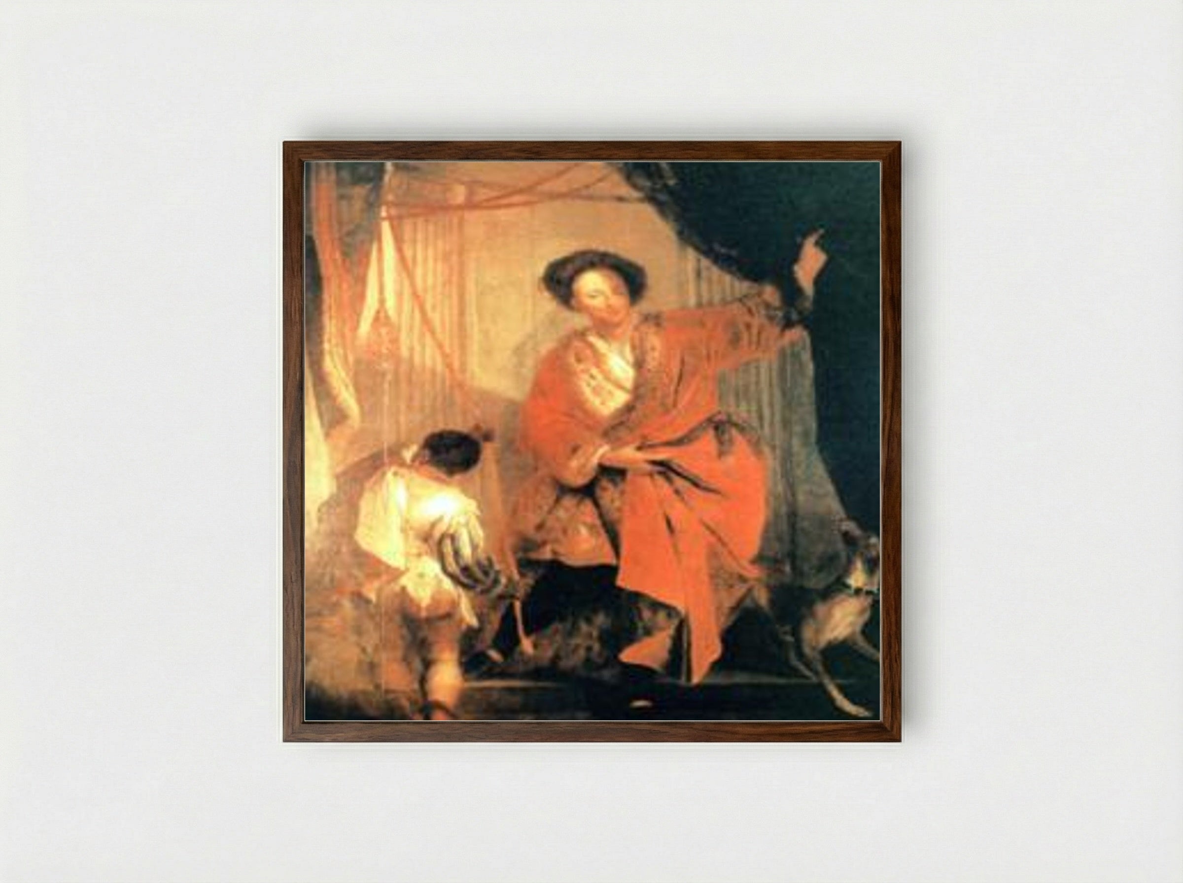 Ernst Friedrich, Baron of the Inn and Knyphausen, Royal Prussian Minister - Antoine Pesne - Framed Print Dark Wood