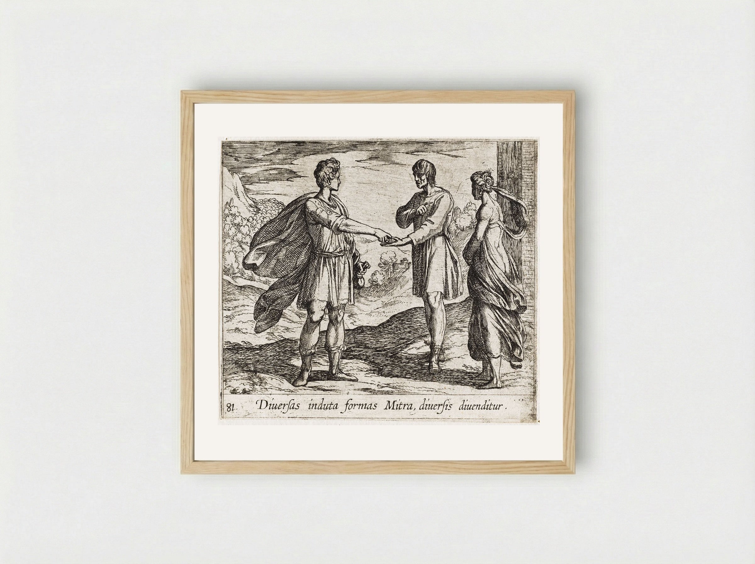 Erysichthon Selling His Daughter - Antonio Tempesta - Framed Print Wood