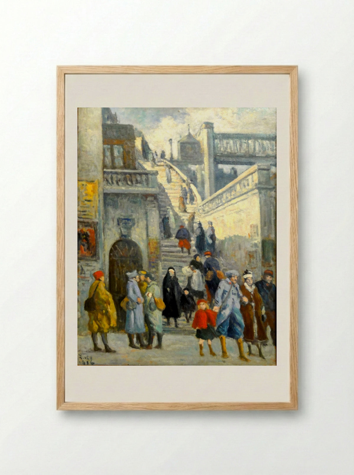 Escaliers de la rue de l'Alsace - Maximilien Luce - Framed Print Wood