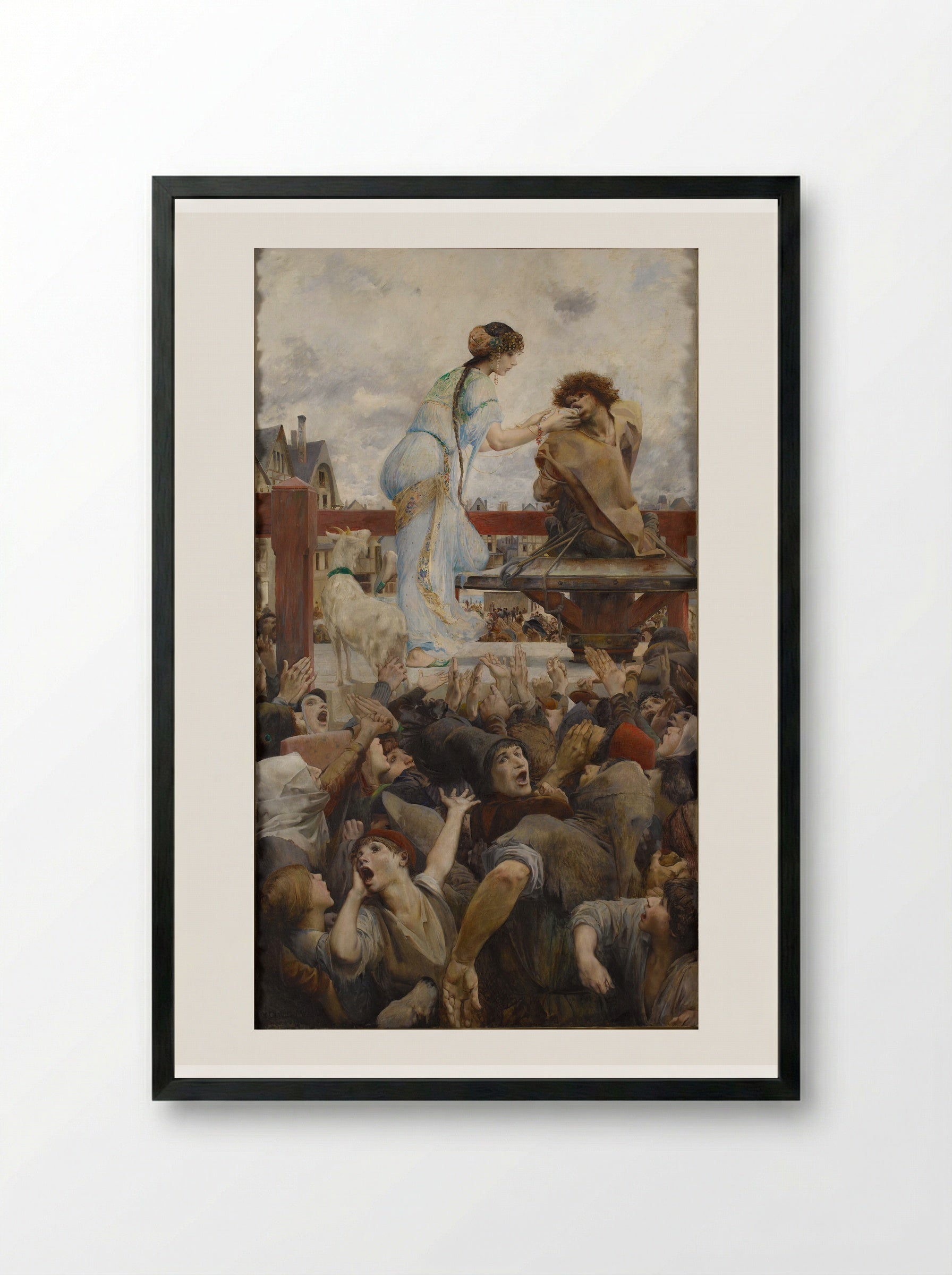Esmeralda and Quasimodo - Luc-Olivier Merson - Framed Print Black