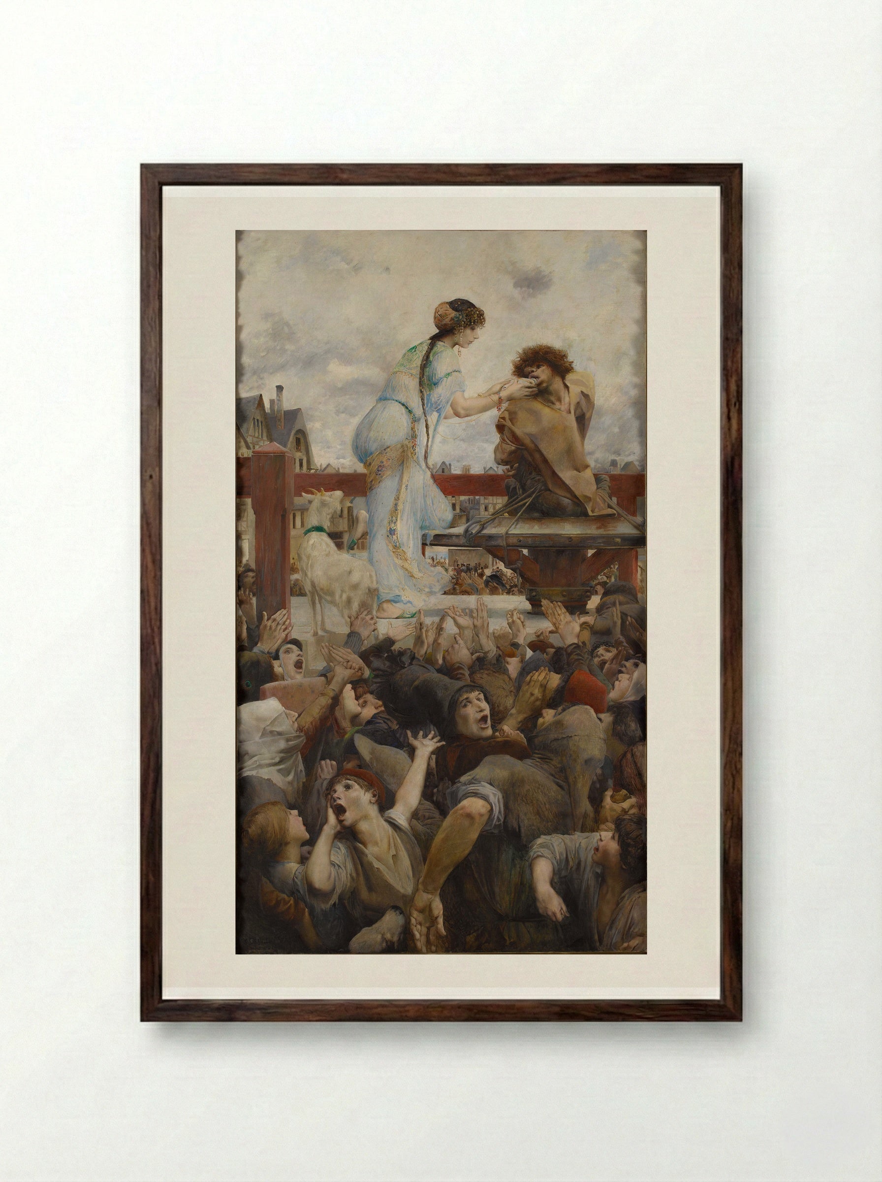 Esmeralda and Quasimodo - Luc-Olivier Merson - Framed Print Dark Wood
