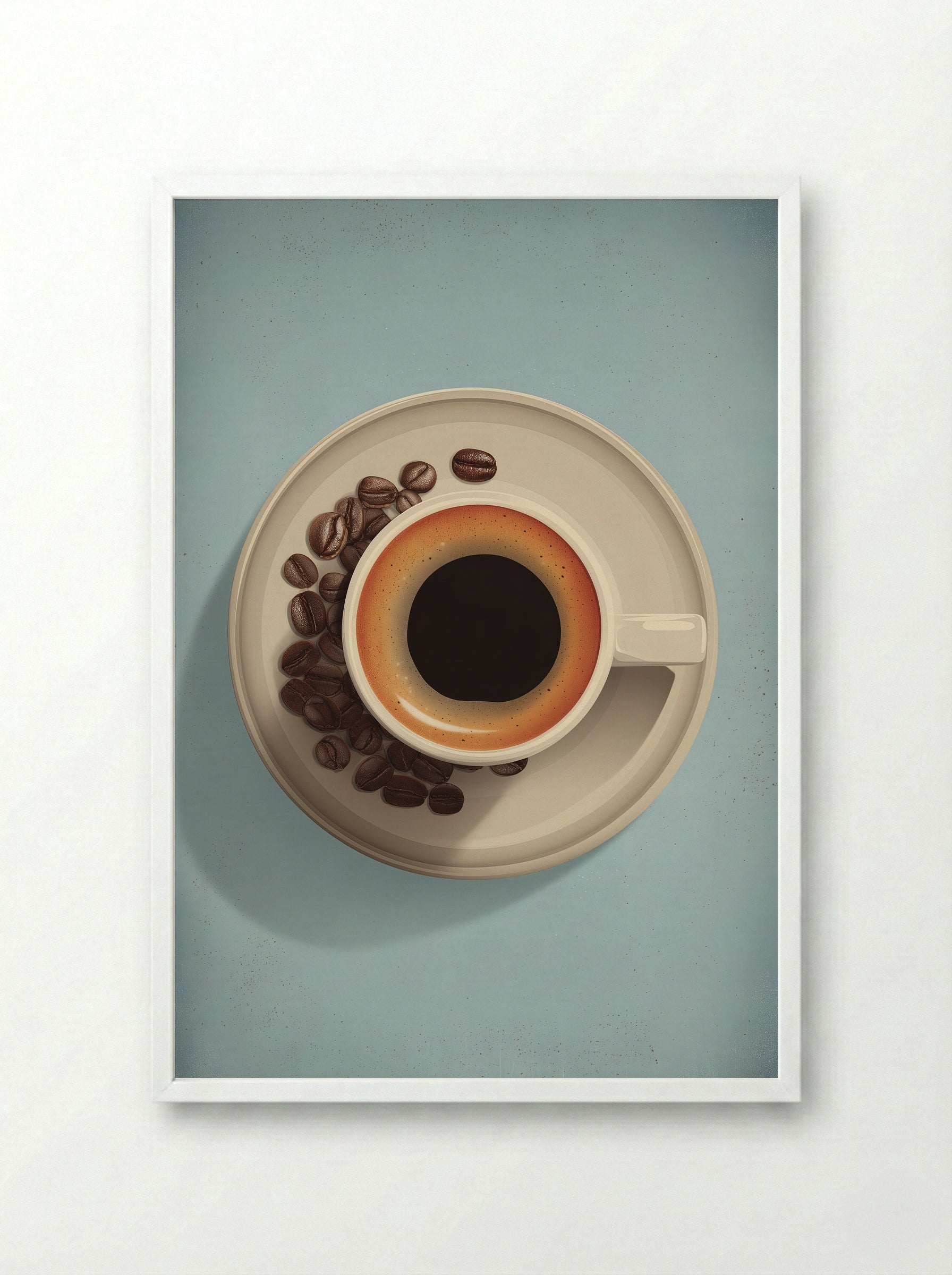 Espresso Core - Framed Print White