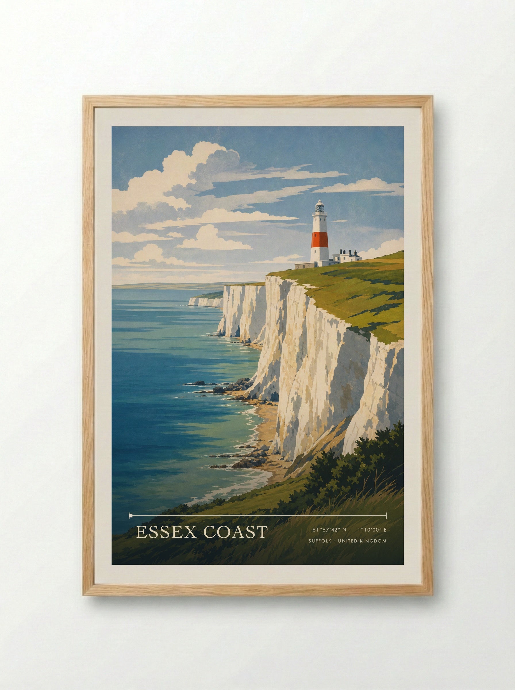 Essex Coast Suffolk United Kingdom Travel Poster - Framed Print Wood
