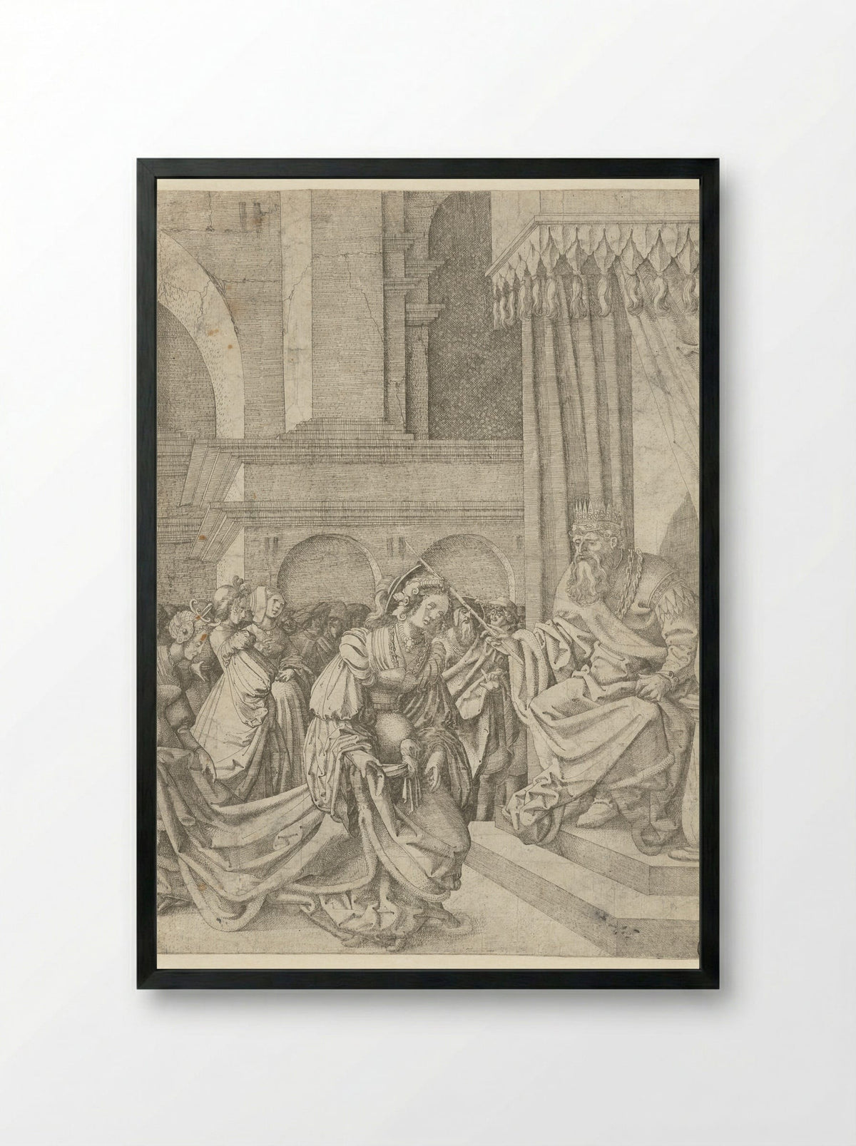 Esther before Ahasuerus - Frans Crabbe van Espleghem - Framed Print Black