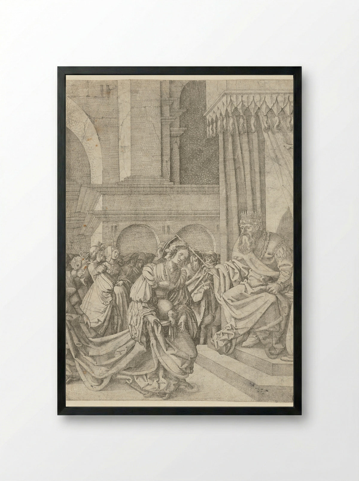 Esther before Ahasuerus - Frans Crabbe van Espleghem - Framed Print Black