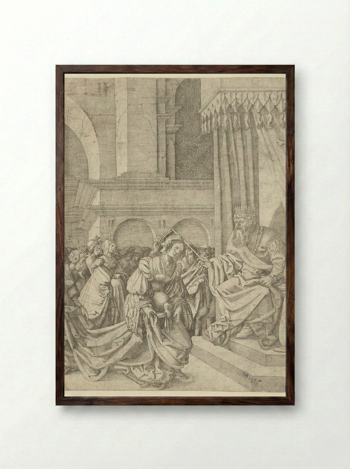 Esther before Ahasuerus - Frans Crabbe van Espleghem - Framed Print Dark Wood