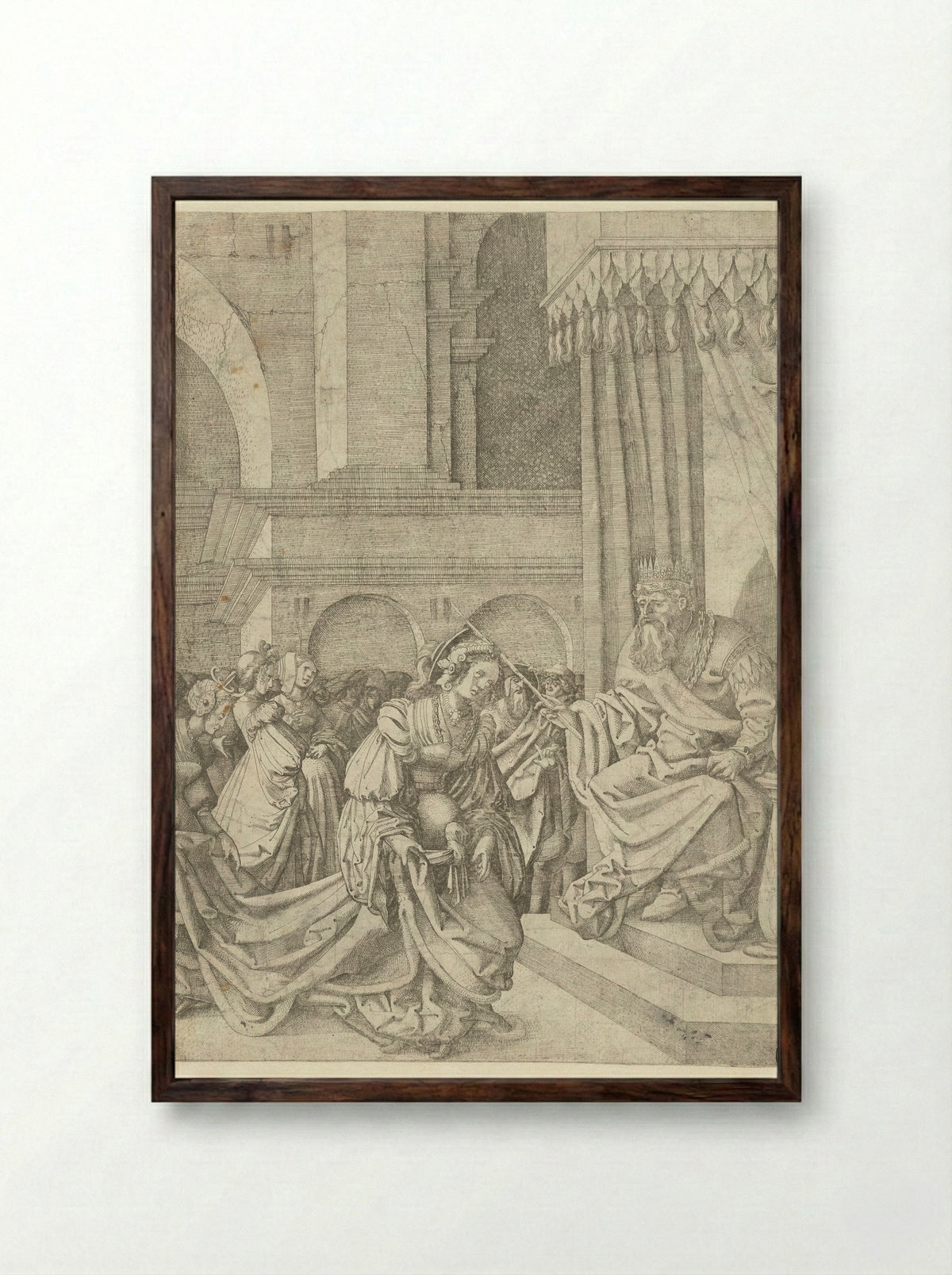 Esther before Ahasuerus - Frans Crabbe van Espleghem - Framed Print Dark Wood