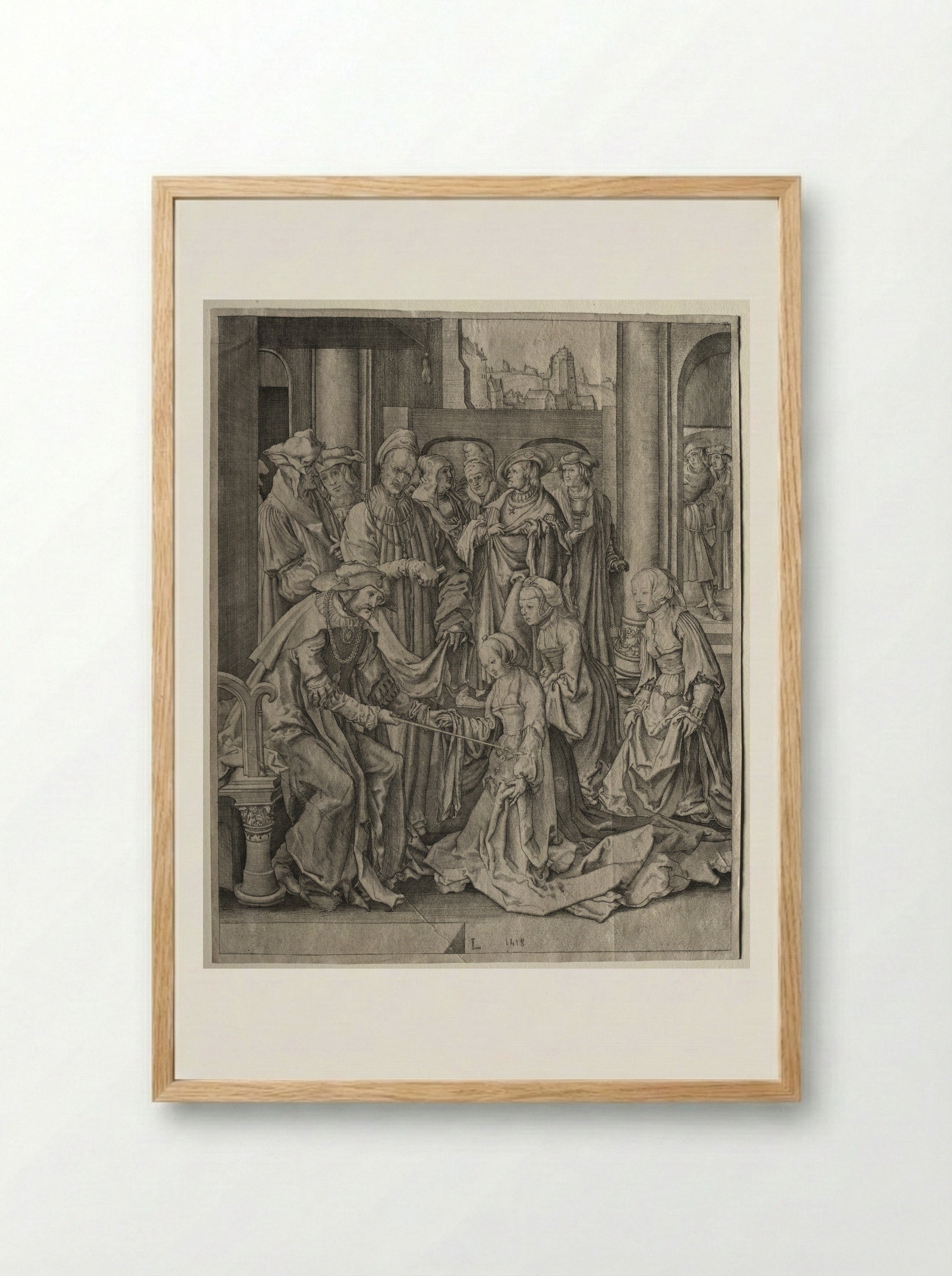 Esther before Ahasuerus - Lucas van Leyden - Framed Print Wood