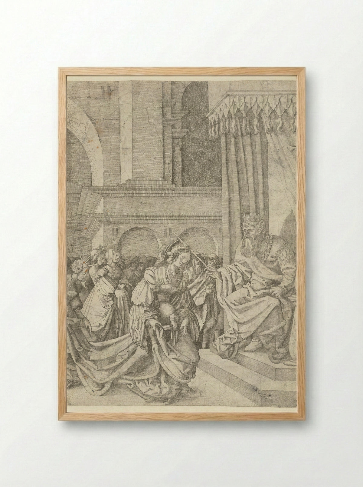 Esther before Ahasuerus - Frans Crabbe van Espleghem - Framed Print Wood
