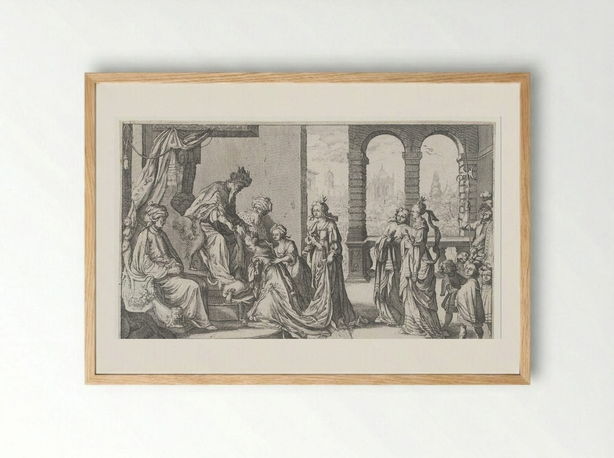 Esther before Ahasuerus - Nicolas de Son - Framed Print Wood