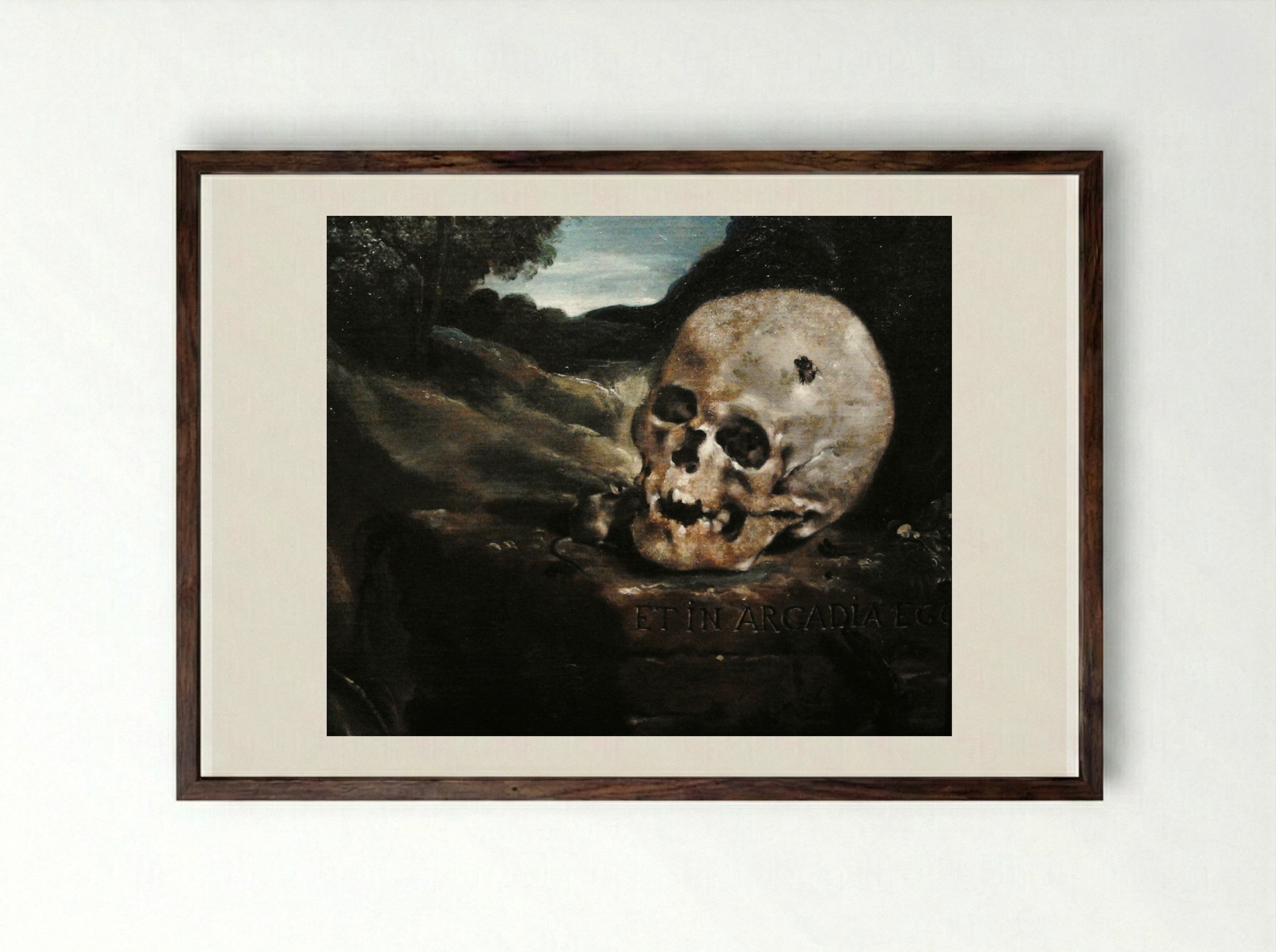Et in Arcadia Ego - Guercino - Framed Print Dark Wood