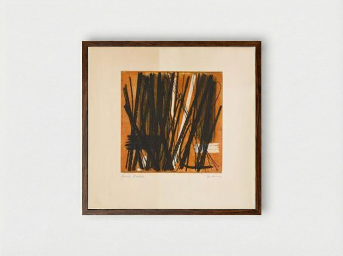 Etching No. 5 - Hans Hartung - Framed Print Dark Wood