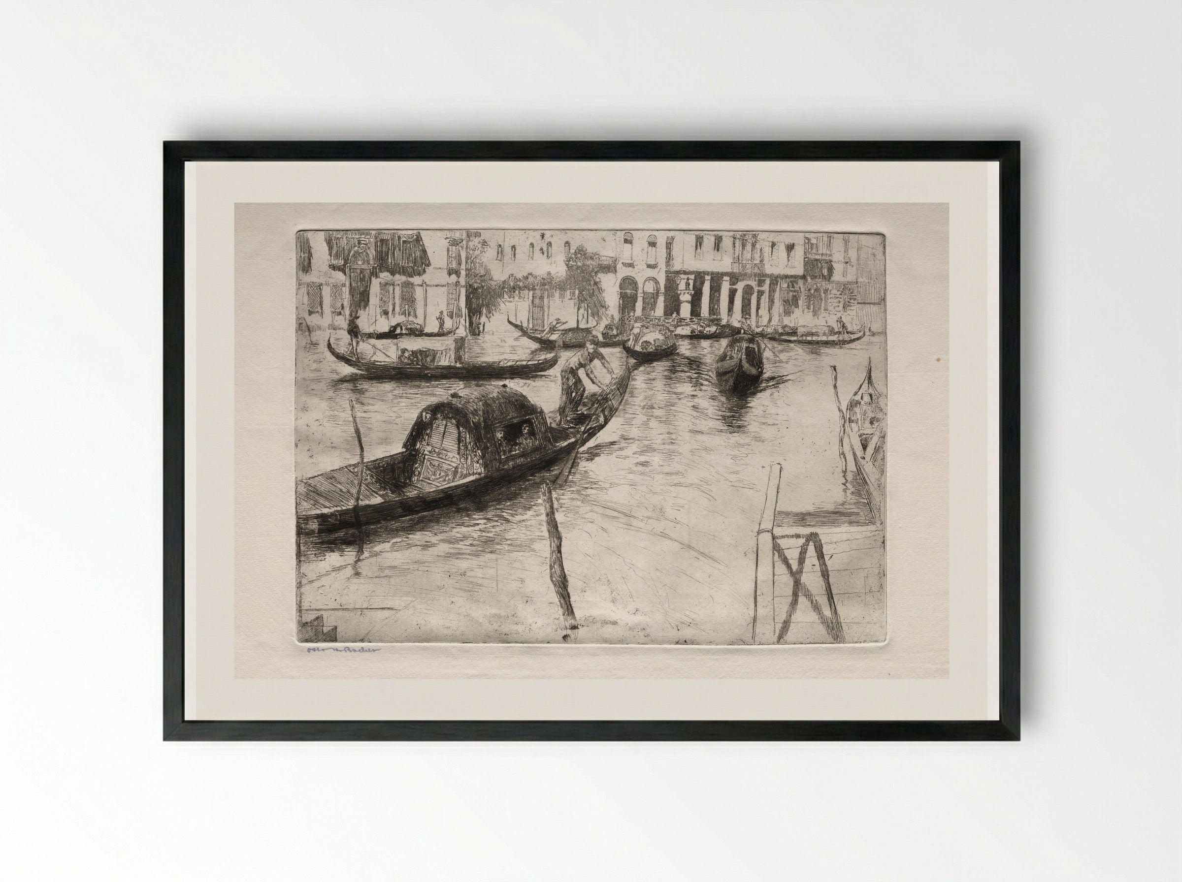 Etchings of Venice: St. Marks - Otto H. Bacher - Framed Print Black