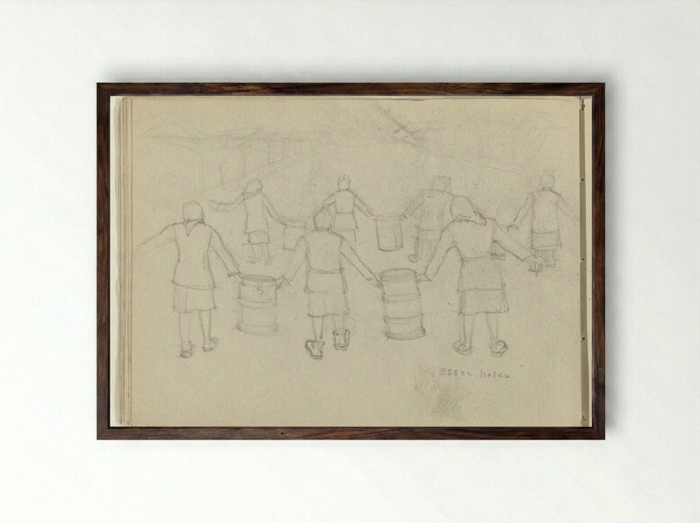 Eten halen (Fetching Food) - To Frank-Stoltz - Framed Print Dark Wood