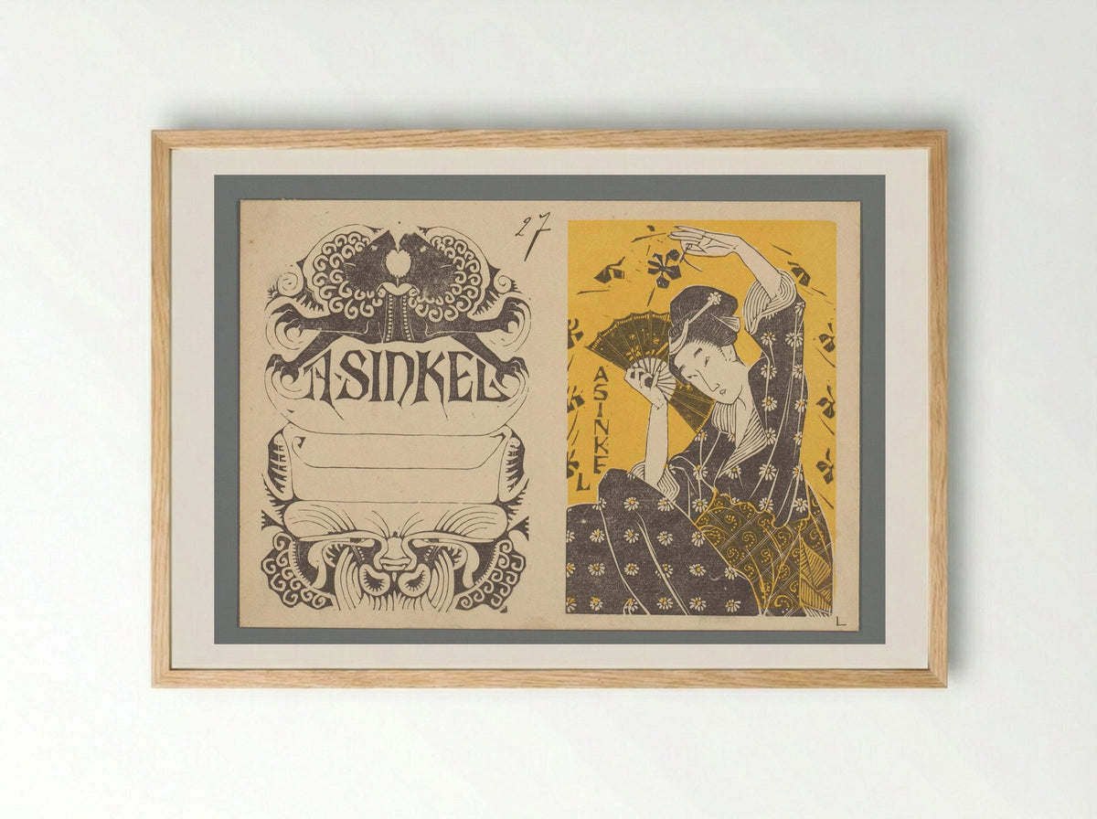 Etiket van A. Sinkel - Mathieu Lauweriks - Framed Print Wood