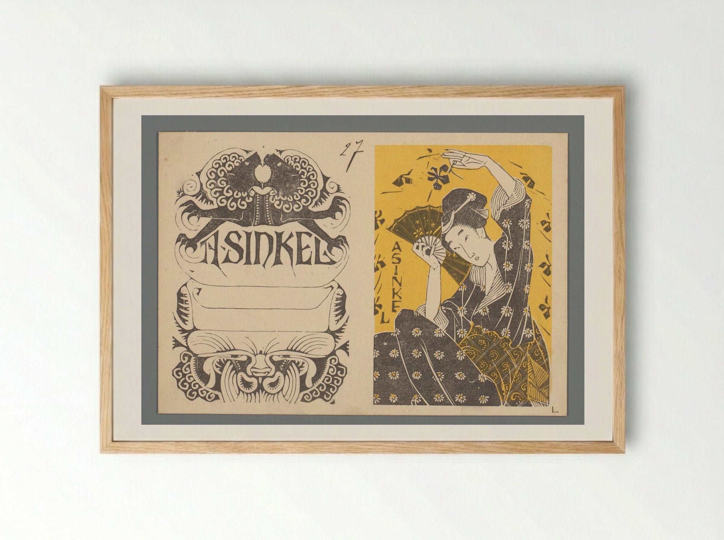 Etiket van A. Sinkel - Mathieu Lauweriks - Framed Print Wood