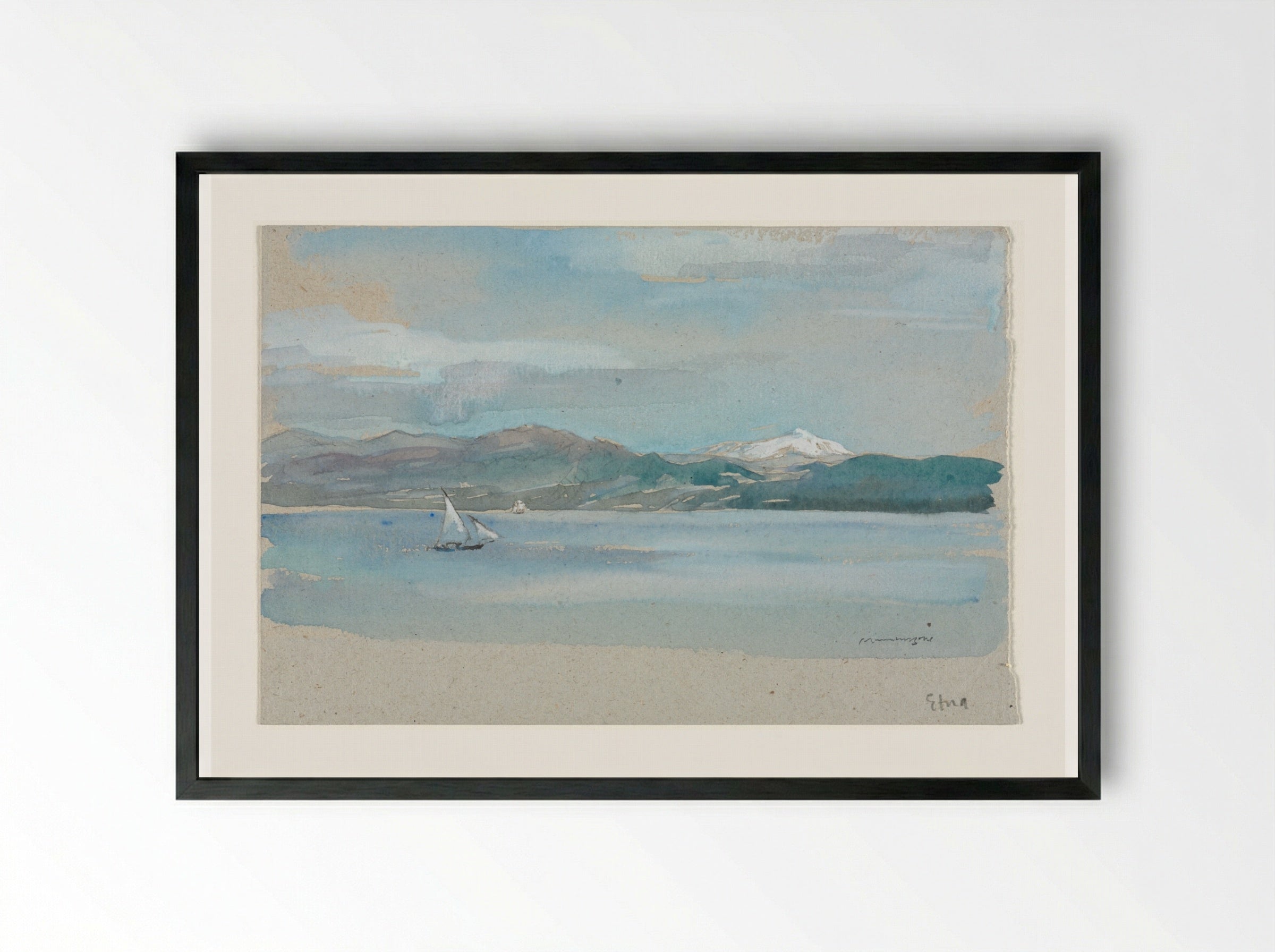 Etna - Muirhead Bone - Framed Print Black
