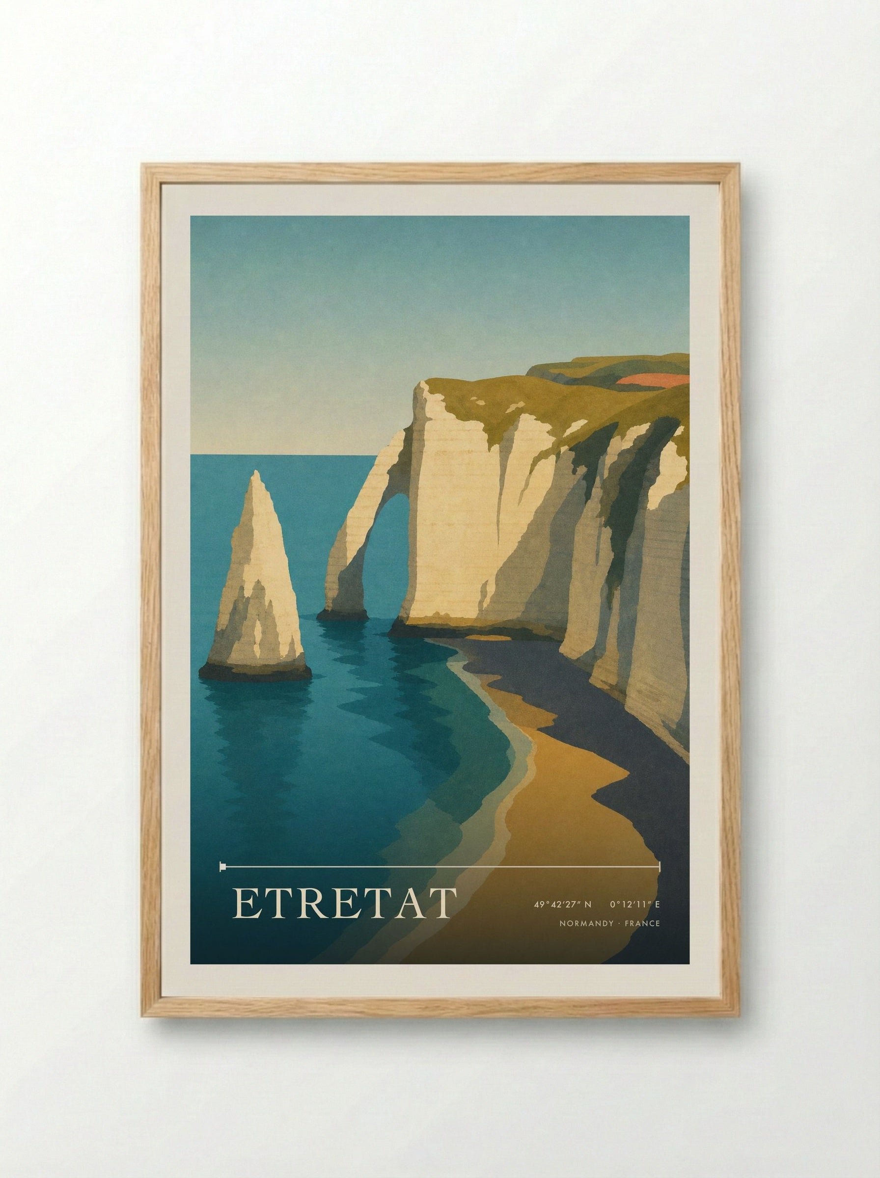 Etretat Travel Poster Artwork - Framed Print Wood