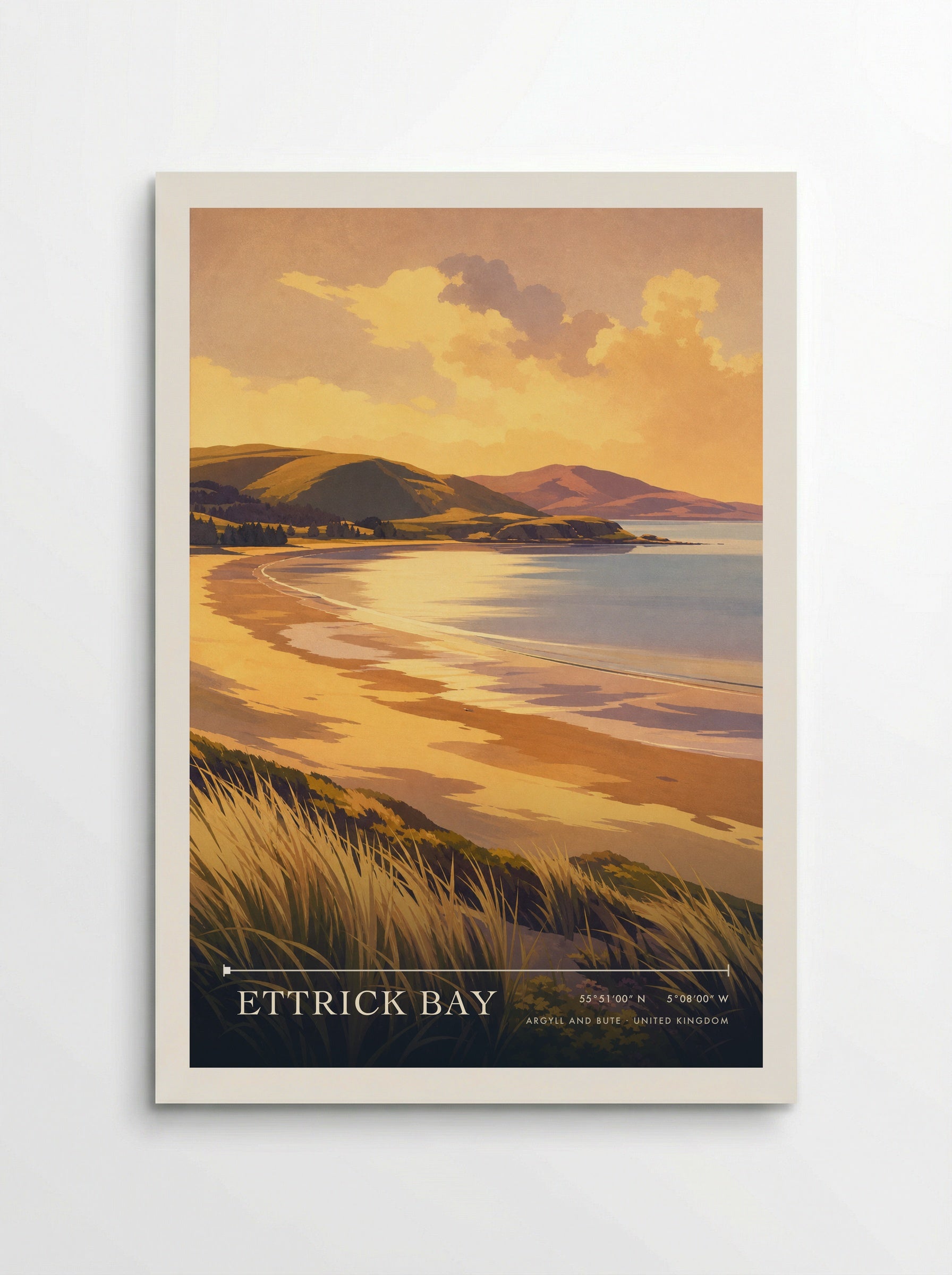 Ettrick Bay Argyll and Bute United Kingdom Travel Poster - Poster