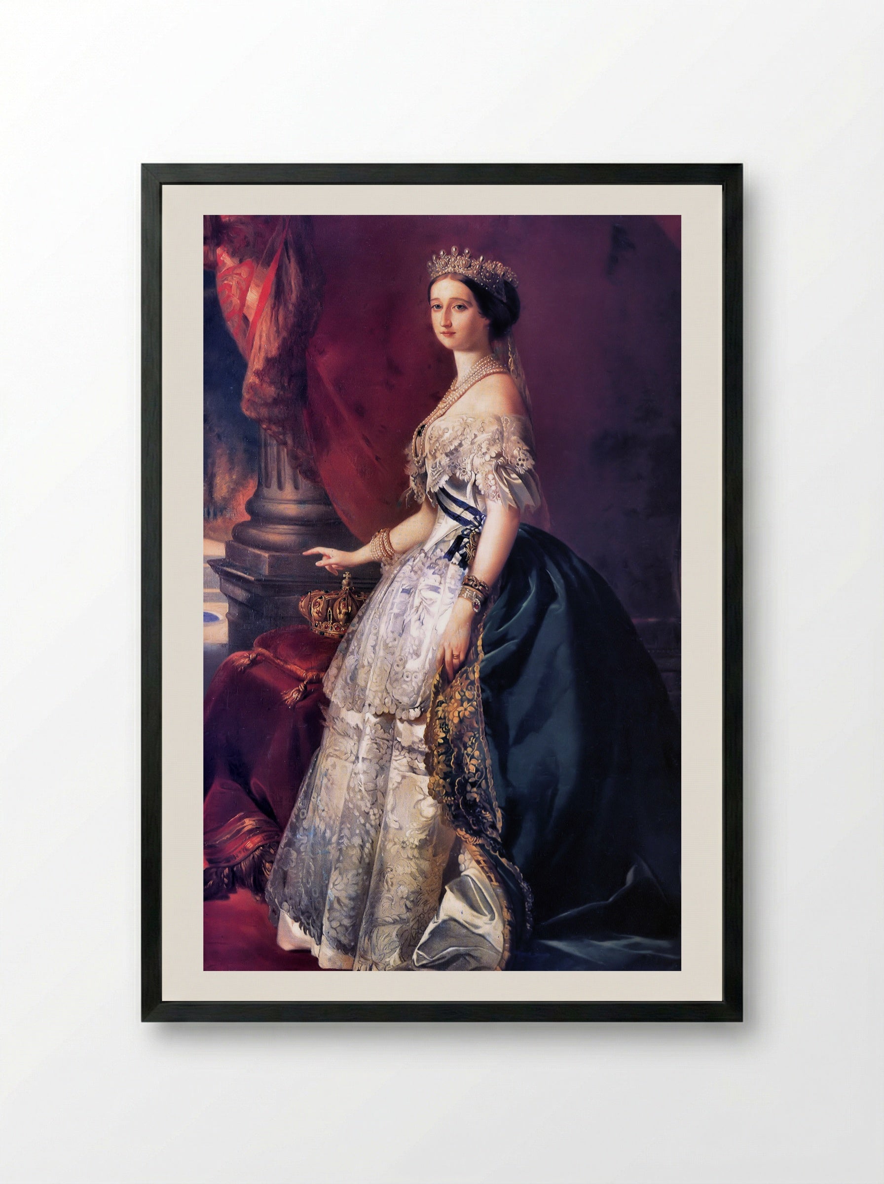 Eugénie de Montijo, Empress of France - Franz Xaver Winterhalter - Framed Print Black