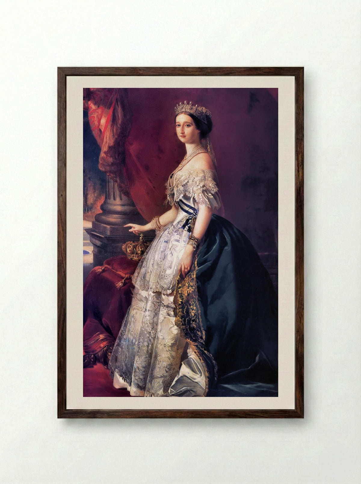 Eugénie de Montijo, Empress of France - Franz Xaver Winterhalter - Framed Print Dark Wood