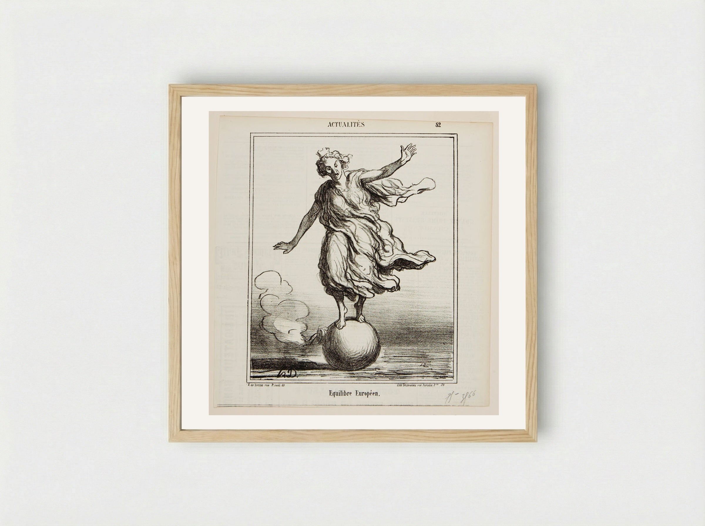 European Equilibrium - Honoré-Victorin Daumier - Framed Print Wood