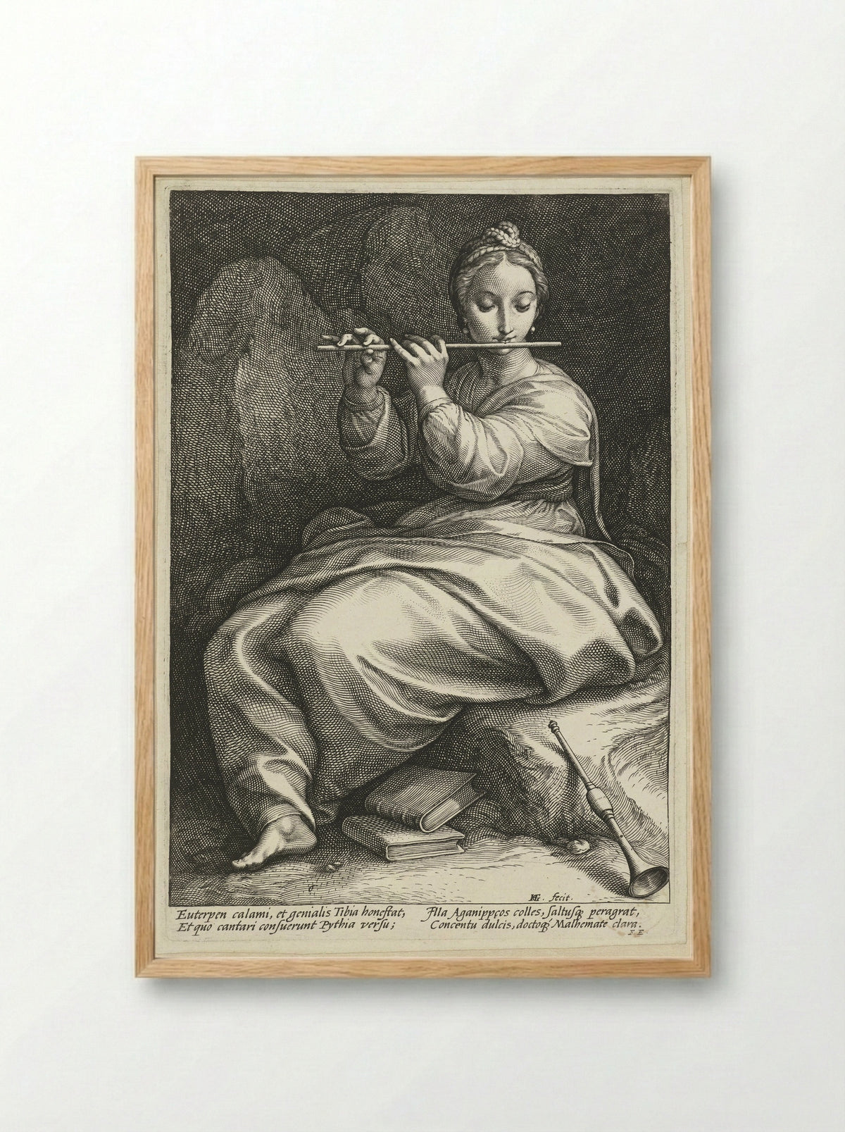 Euterpe - Hendrick Goltzius - Framed Print Wood