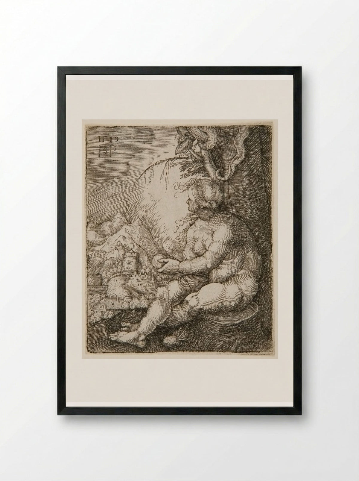 Eve - Sebald Beham - Framed Print Black