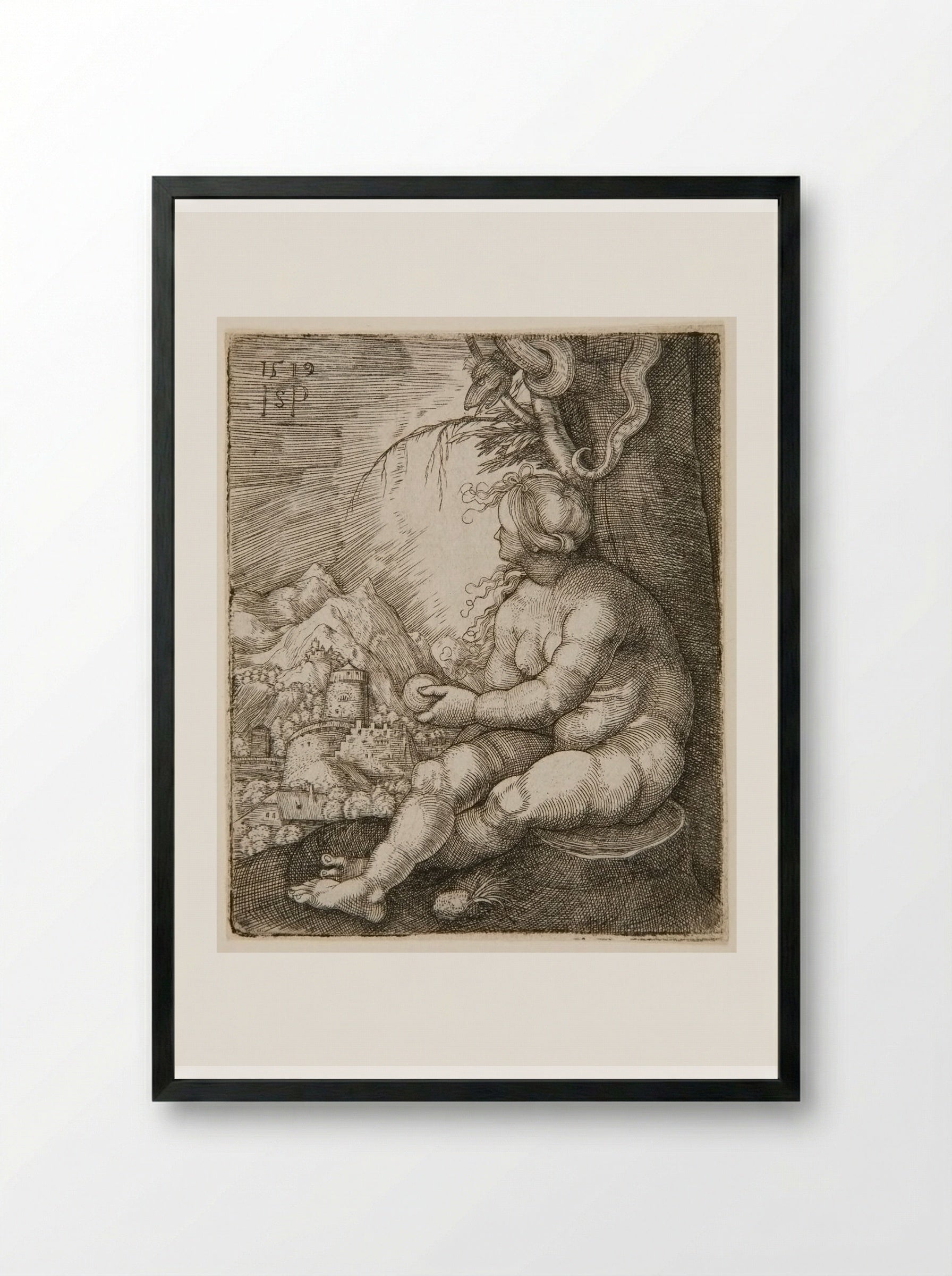 Eve - Sebald Beham - Framed Print Black