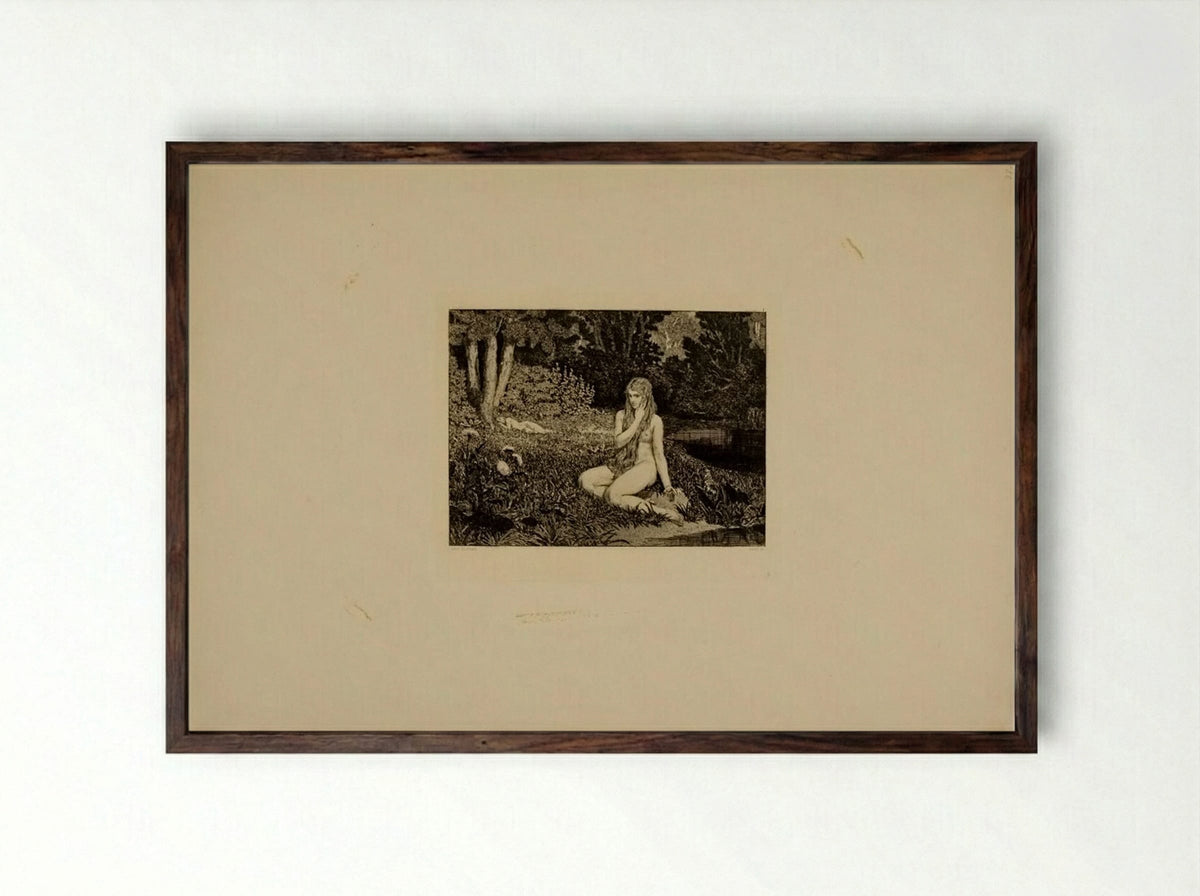 Eve - Max Klinger - Framed Print Dark Wood