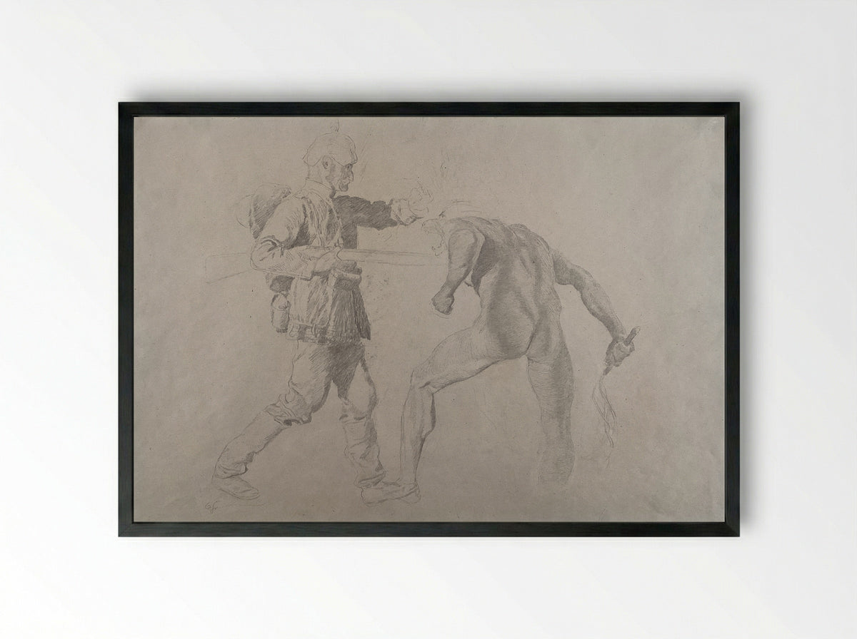 Even if the World is Full of Devils - Otto Greiner - Framed Print Black