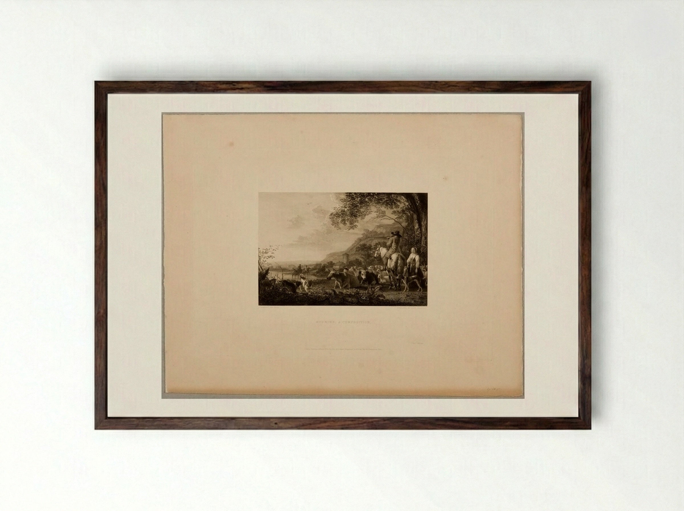 Evening, A Composition - Edward Goodall - Framed Print Dark Wood