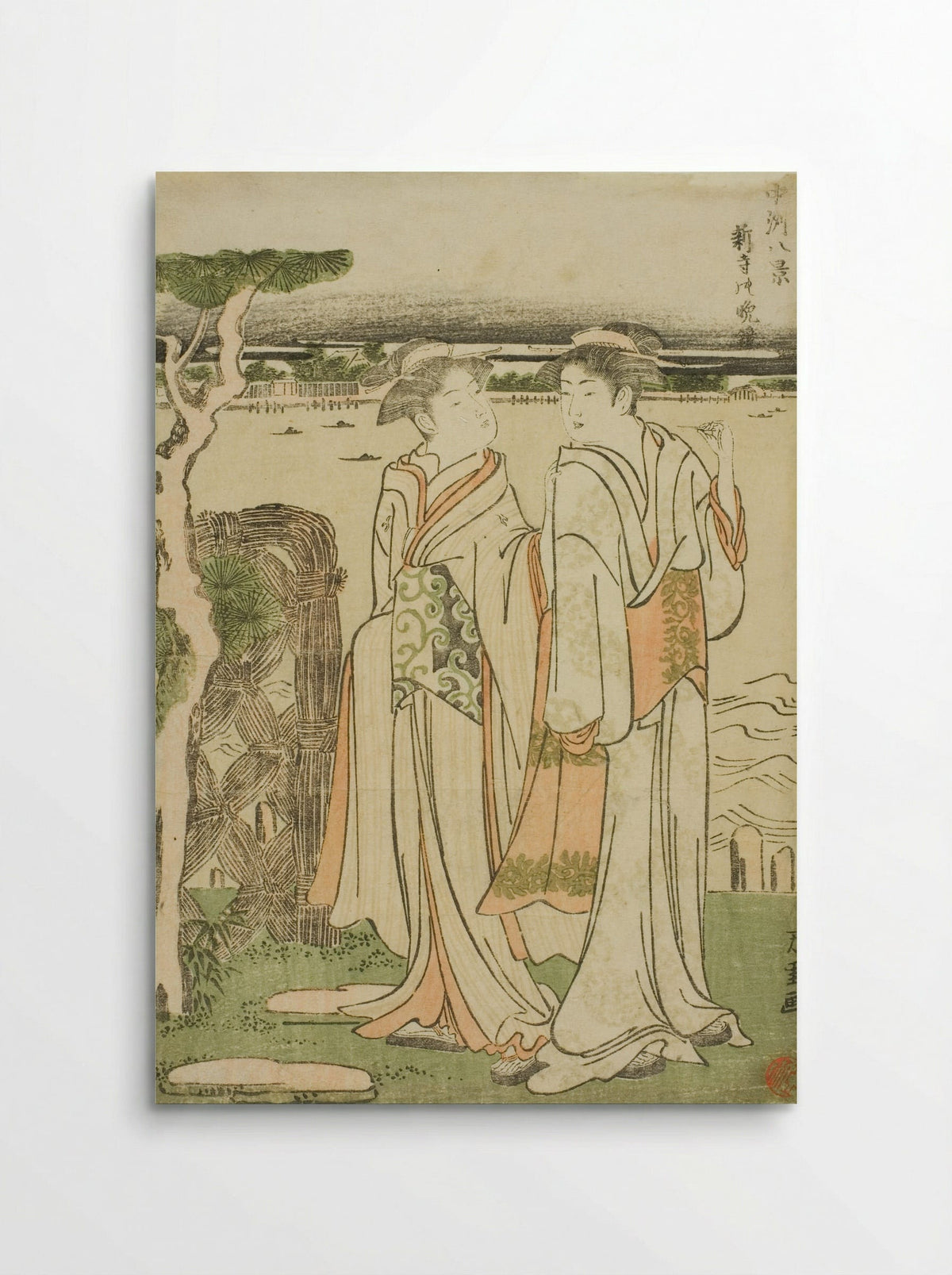 Evening Bell at Mii Temple - Katsushika Hokusai - Poster