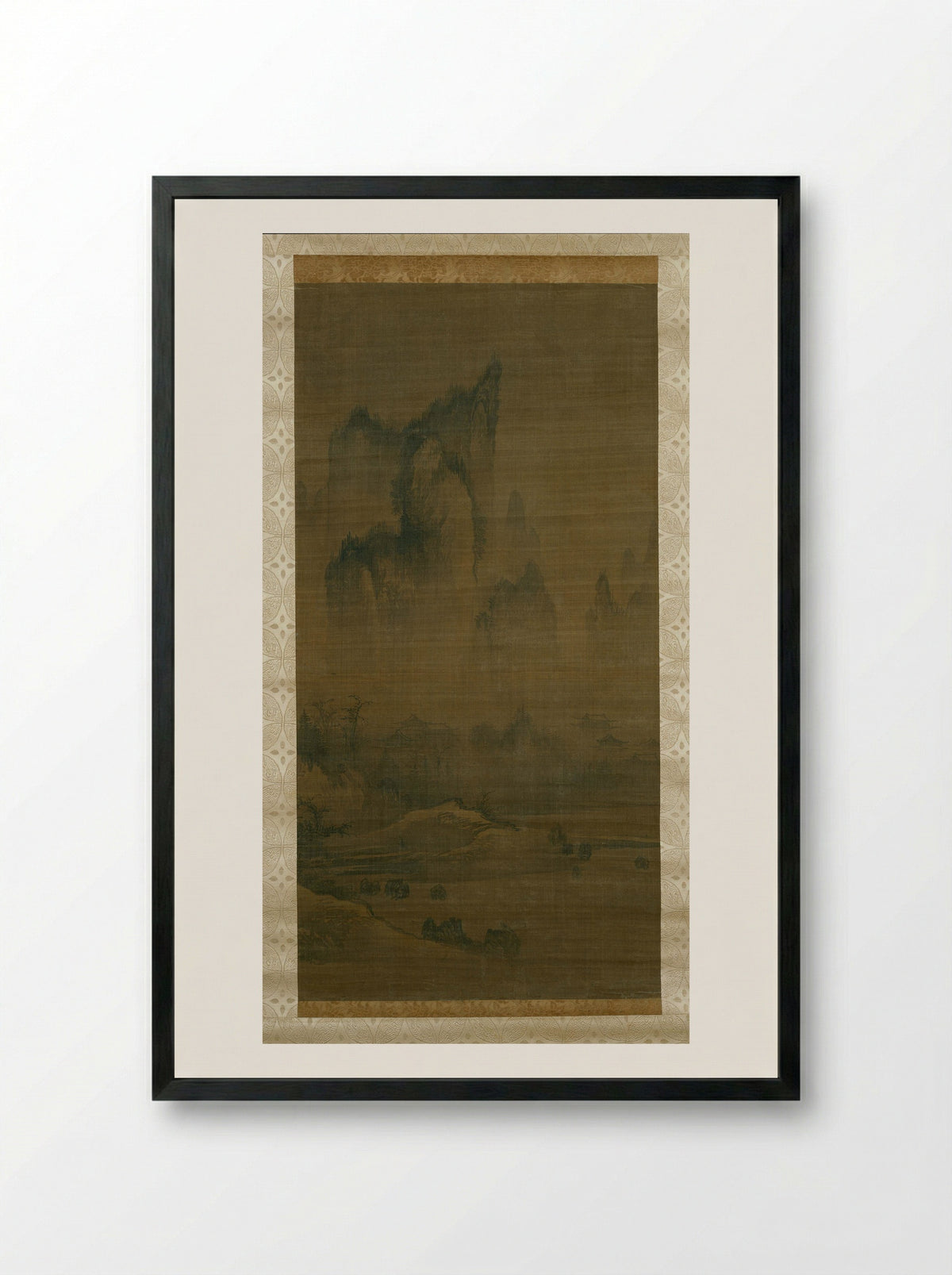 Evening Bell from Mist-Shrouded Temple - An Gyeon - Framed Print Black