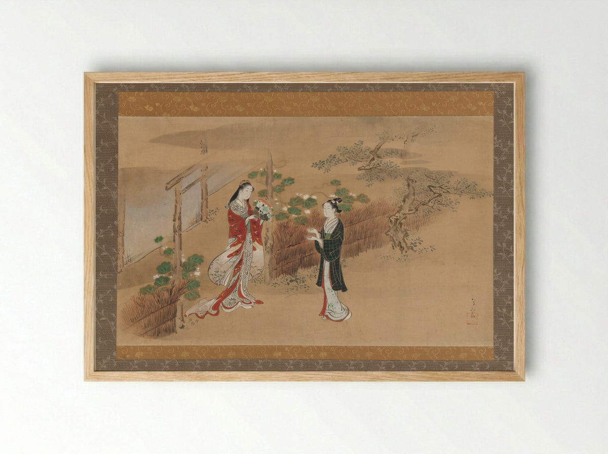 Evening Faces (Yugao) - Kawamata Tsunemasa - Framed Print Wood