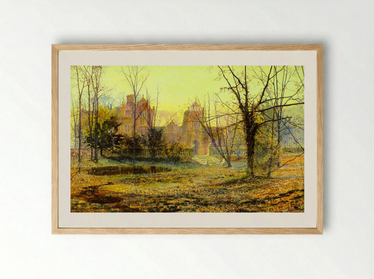Evening, Knostrop Old Hall - John Atkinson Grimshaw - Framed Print Wood