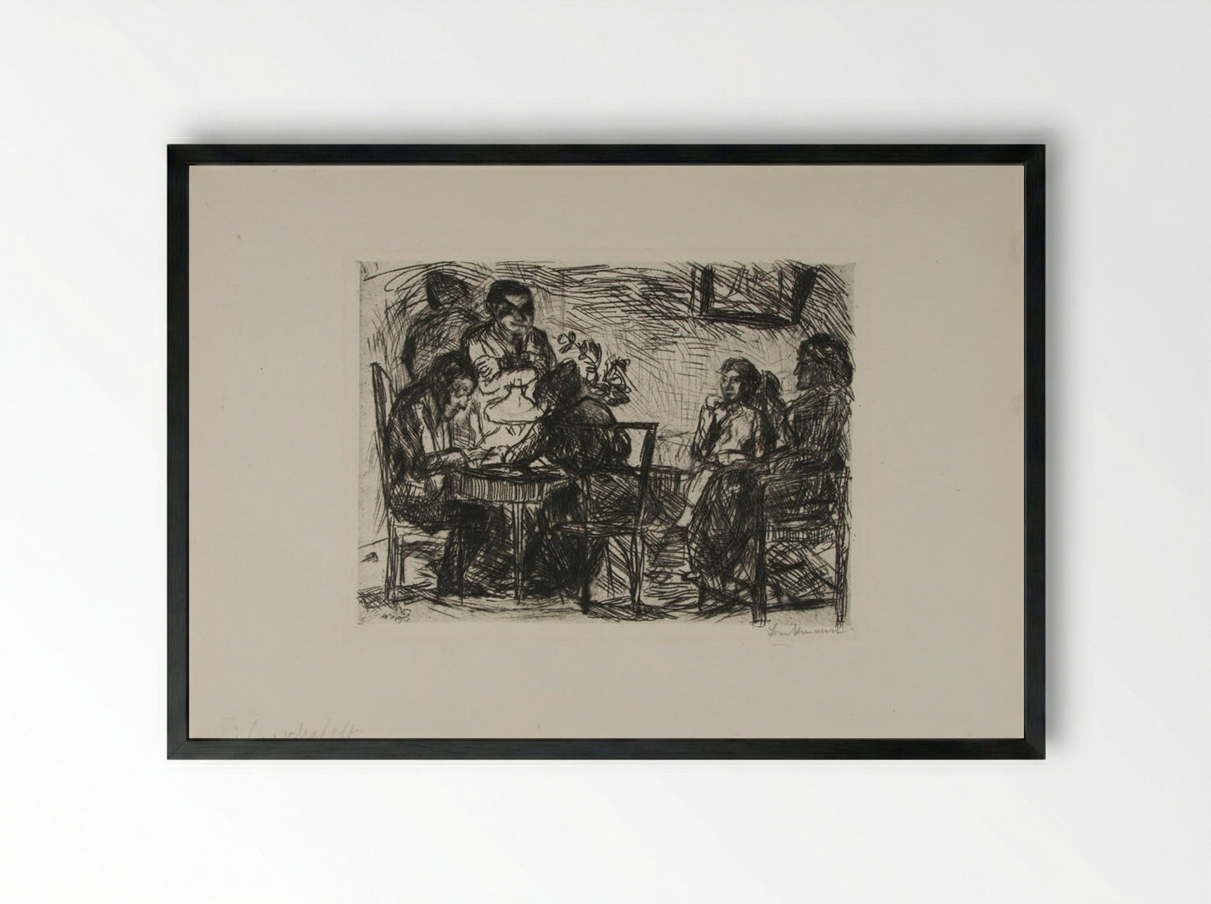 Evening Party (Tischgesellschaft) - Max Beckmann - Framed Print Black
