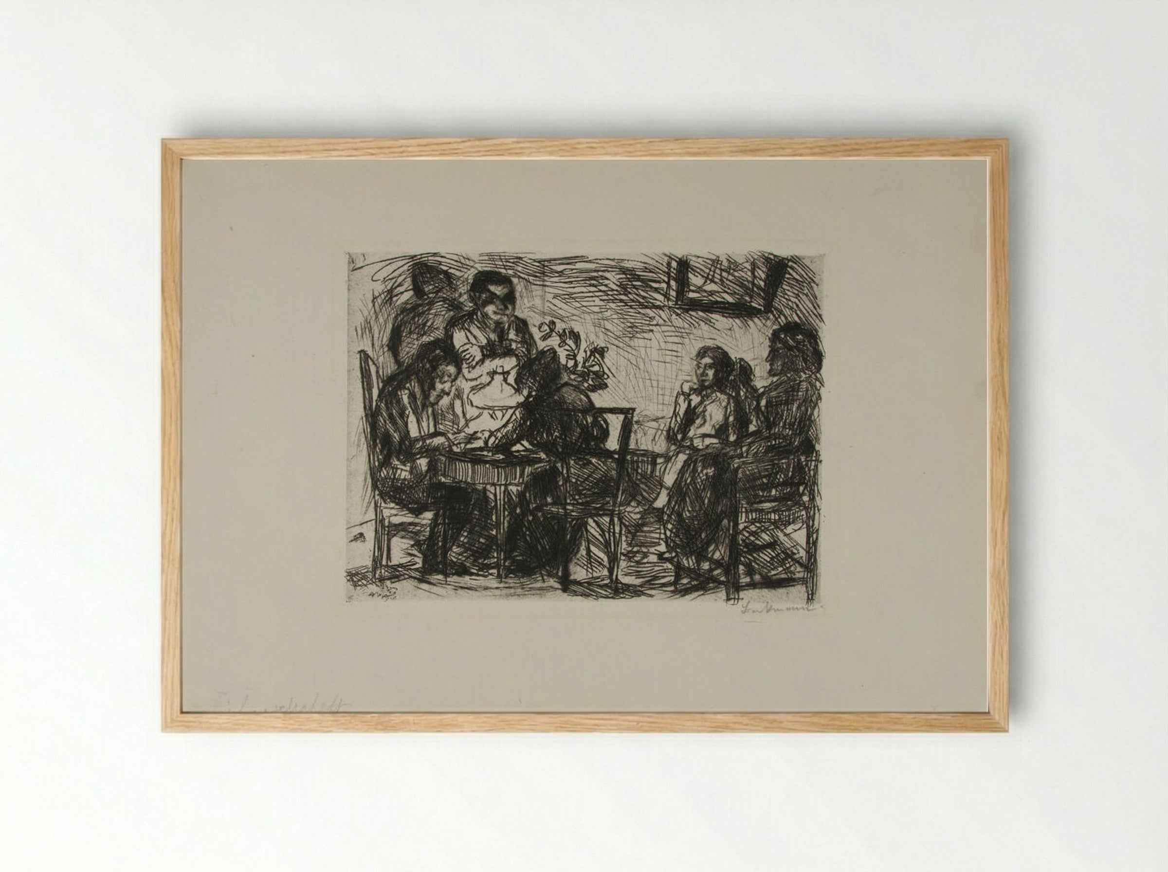 Evening Party (Tischgesellschaft) - Max Beckmann - Framed Print Wood