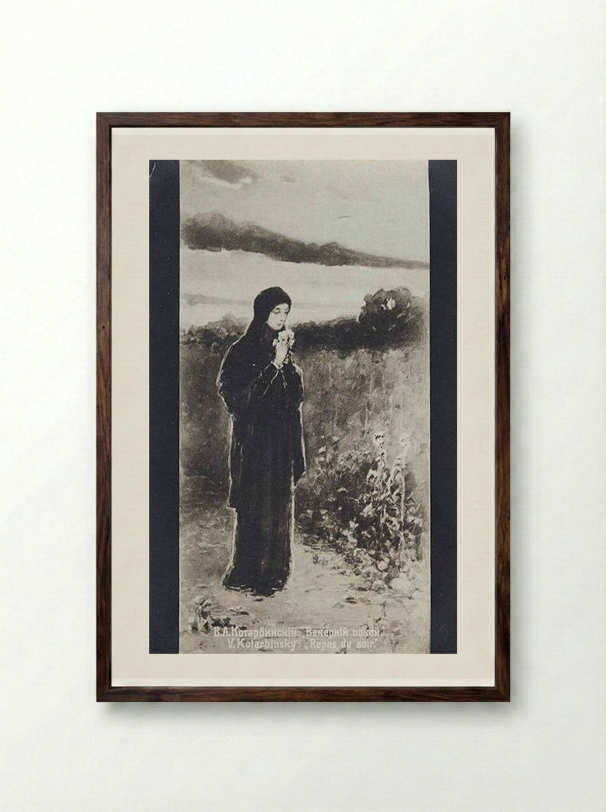 Evening Peace - Wilhelm Kotarbinski - Framed Print Dark Wood