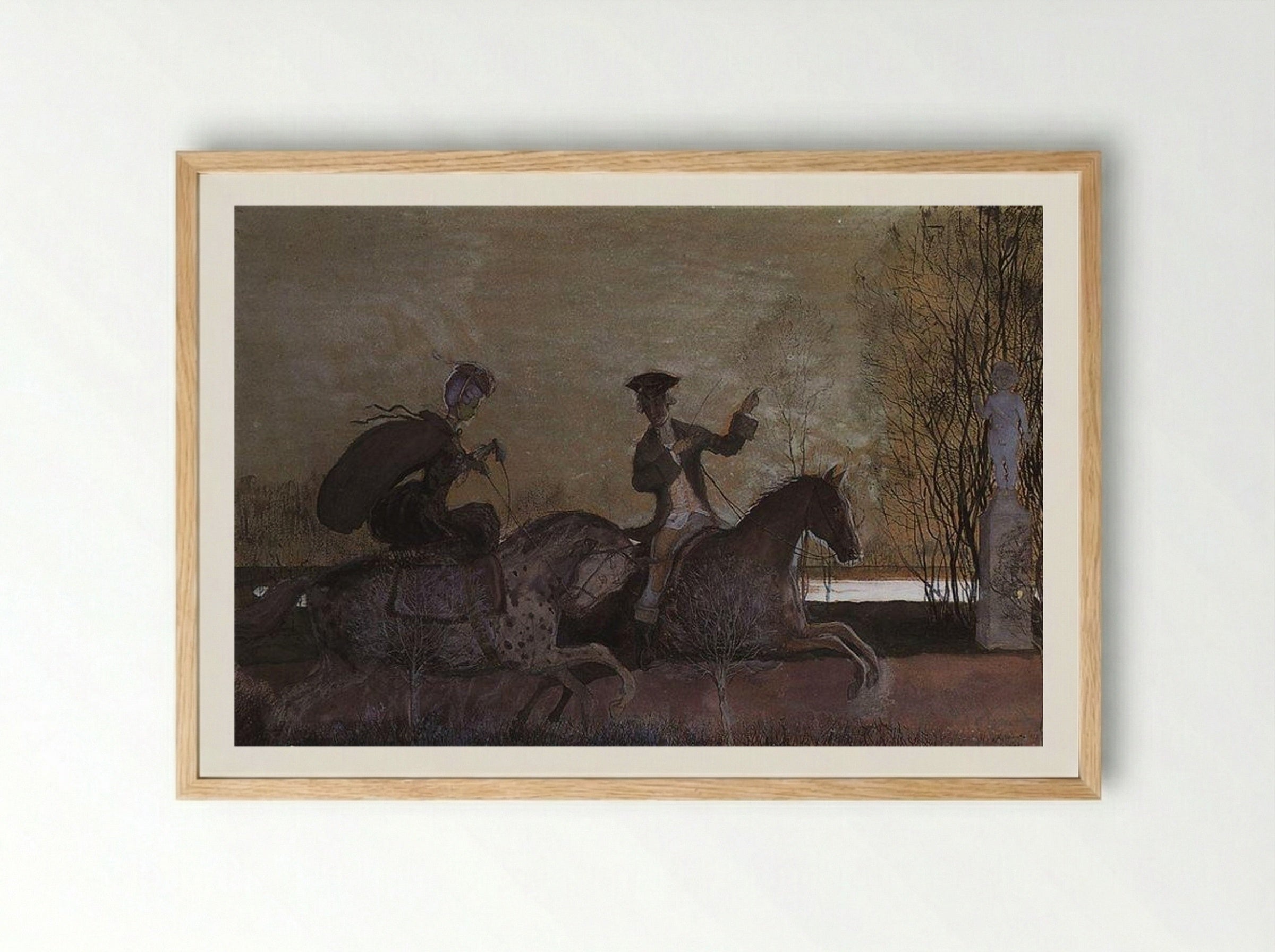 Evening Rides - Konstantin Somov - Framed Print Wood