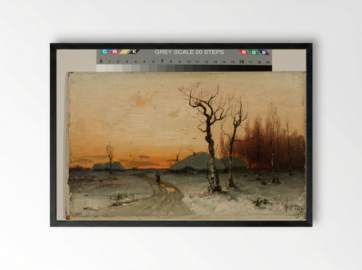 Evening Scenery - Julius Sergius von Klever - Framed Print Black
