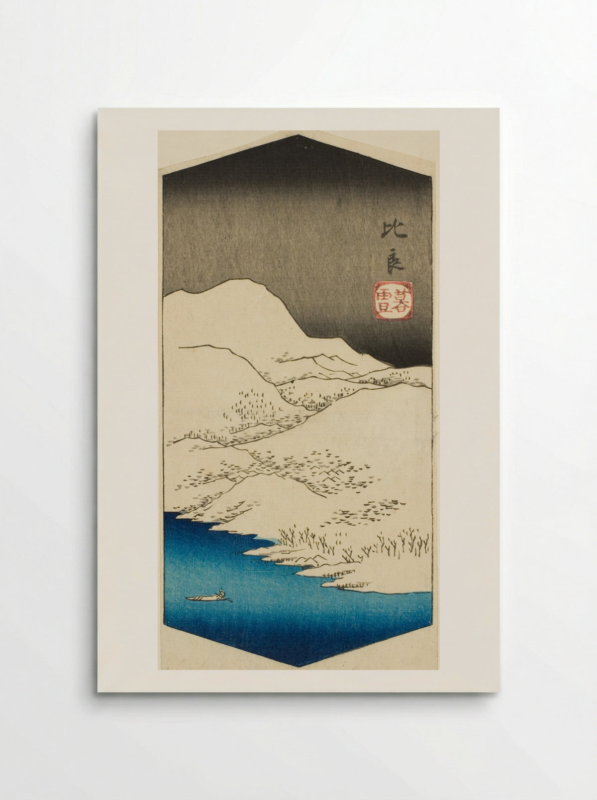 Evening Snow at Hira - Utagawa Hiroshige - Poster
