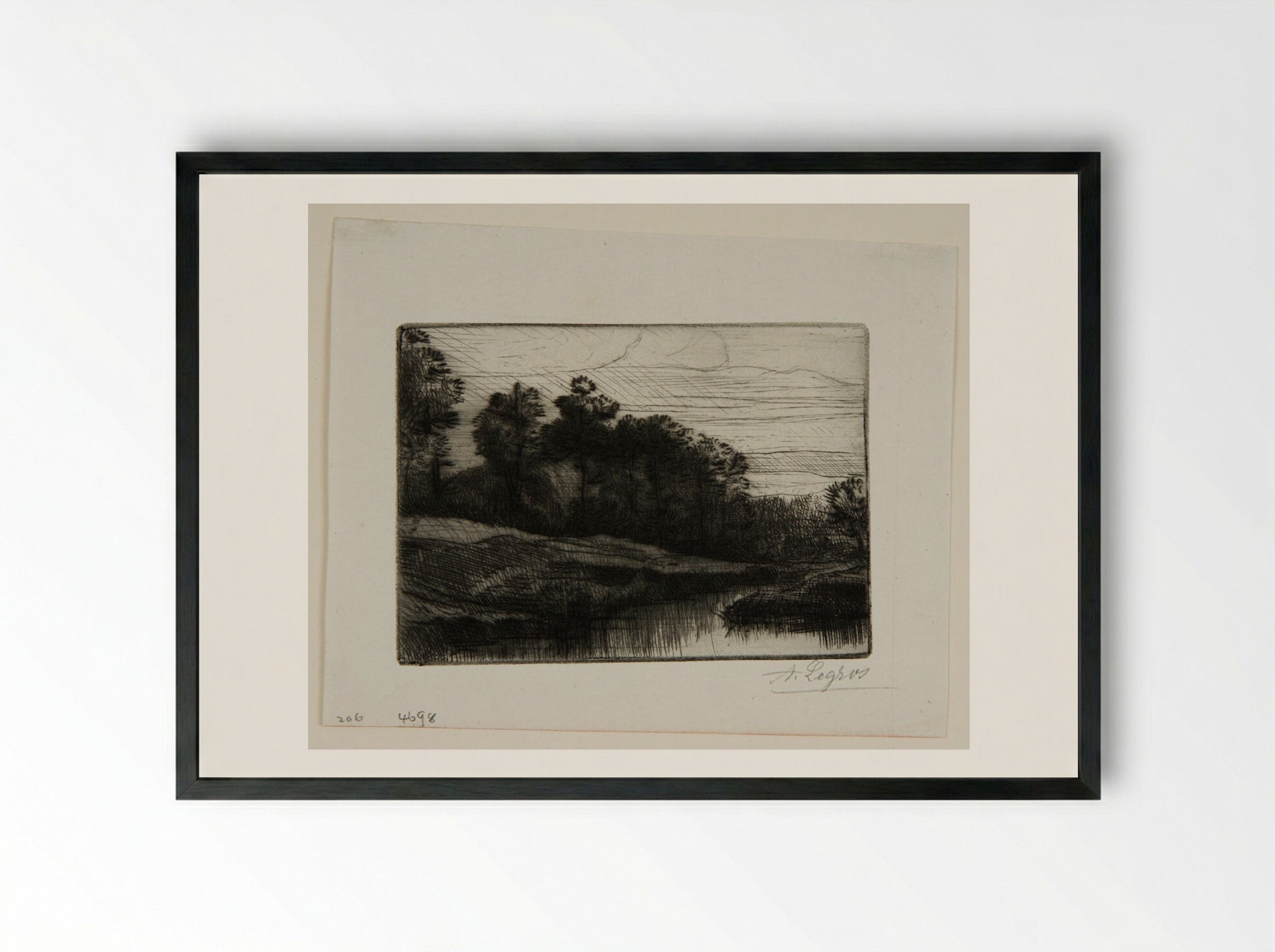 Evening (The Setting of the Sun) - Alphonse Legros - Framed Print Black